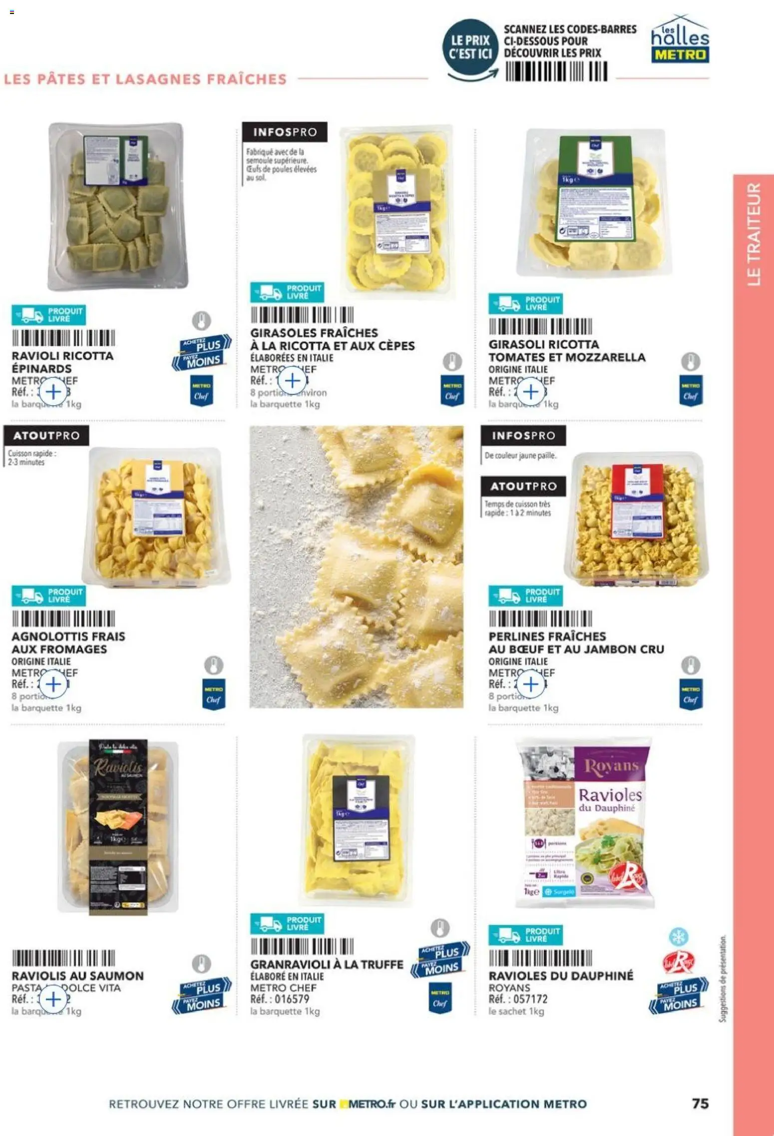 {H1} | Page: 75 | Produits: Mozzarella, Tomates, Ricotta, Livre