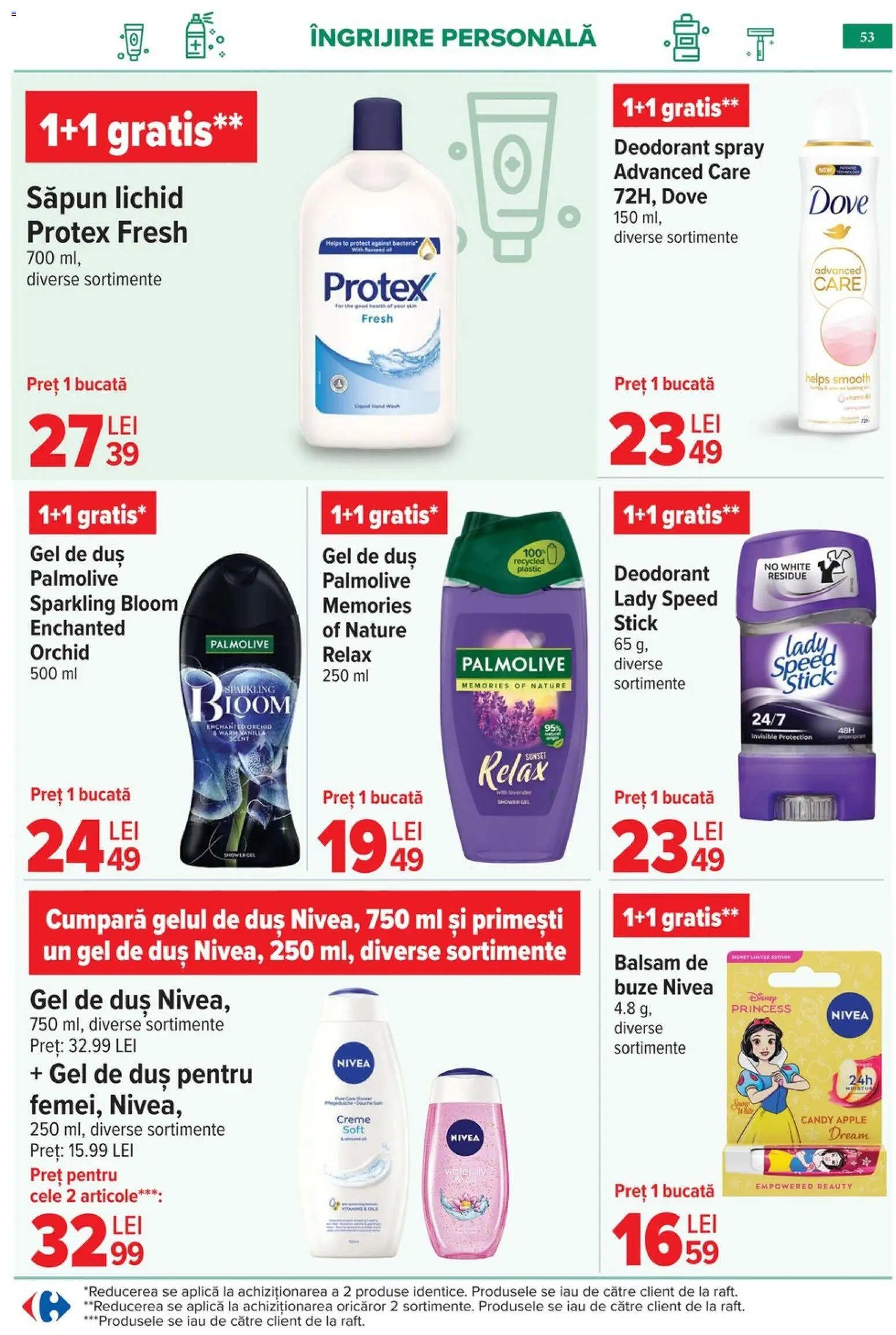 Noul catalog Carrefour – valabil de la 06.05.2026 | Pagină: 56 | Produse: Duș, Balsam, Apple, Săpun