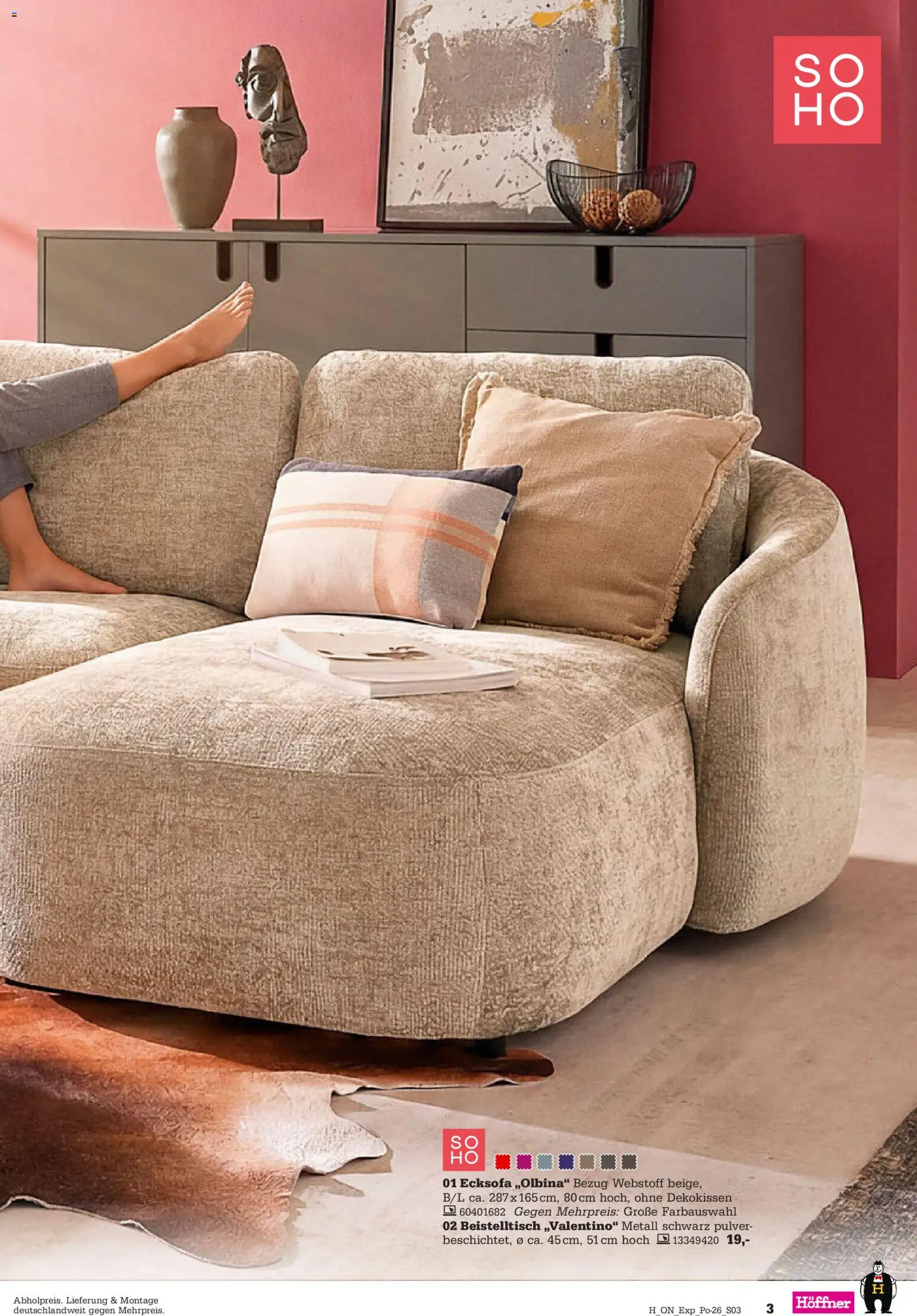 Höffner Prospekt Express spezial – gültig ab 15.07.2026 | Seite: 3 | Produkte: Ecksofa, Beistelltisch