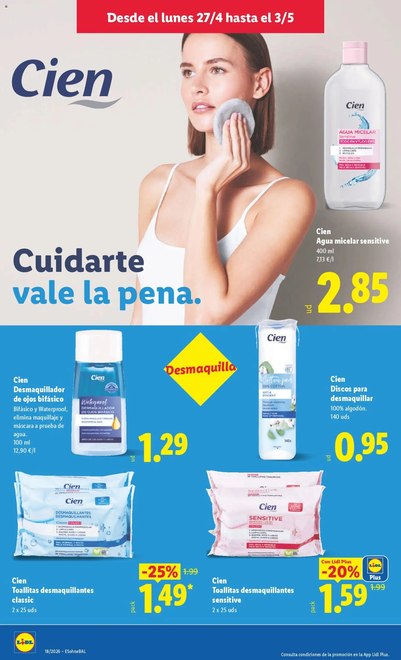 Lidl folleto │ válido desde el 27.04.2026 | Página: 26 | Productos: Maquillaje, Máscara, Agua micelar, Desmaquillador