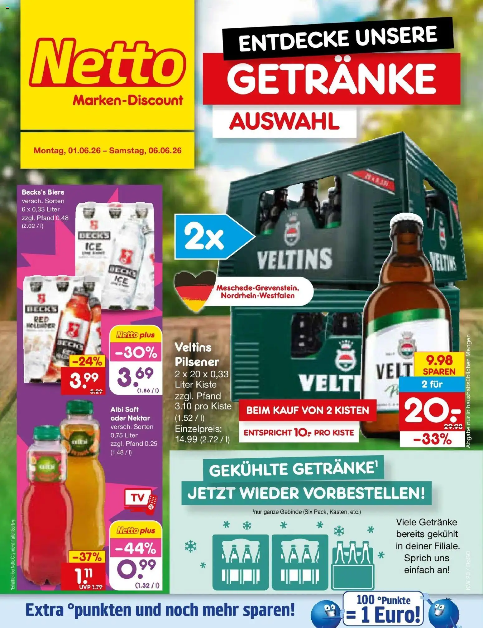 Netto Marken-Discount Prospekt Stadtlohn – gültig ab 01.06.2026 | Seite: 28 | Produkte: Saft, Veltins