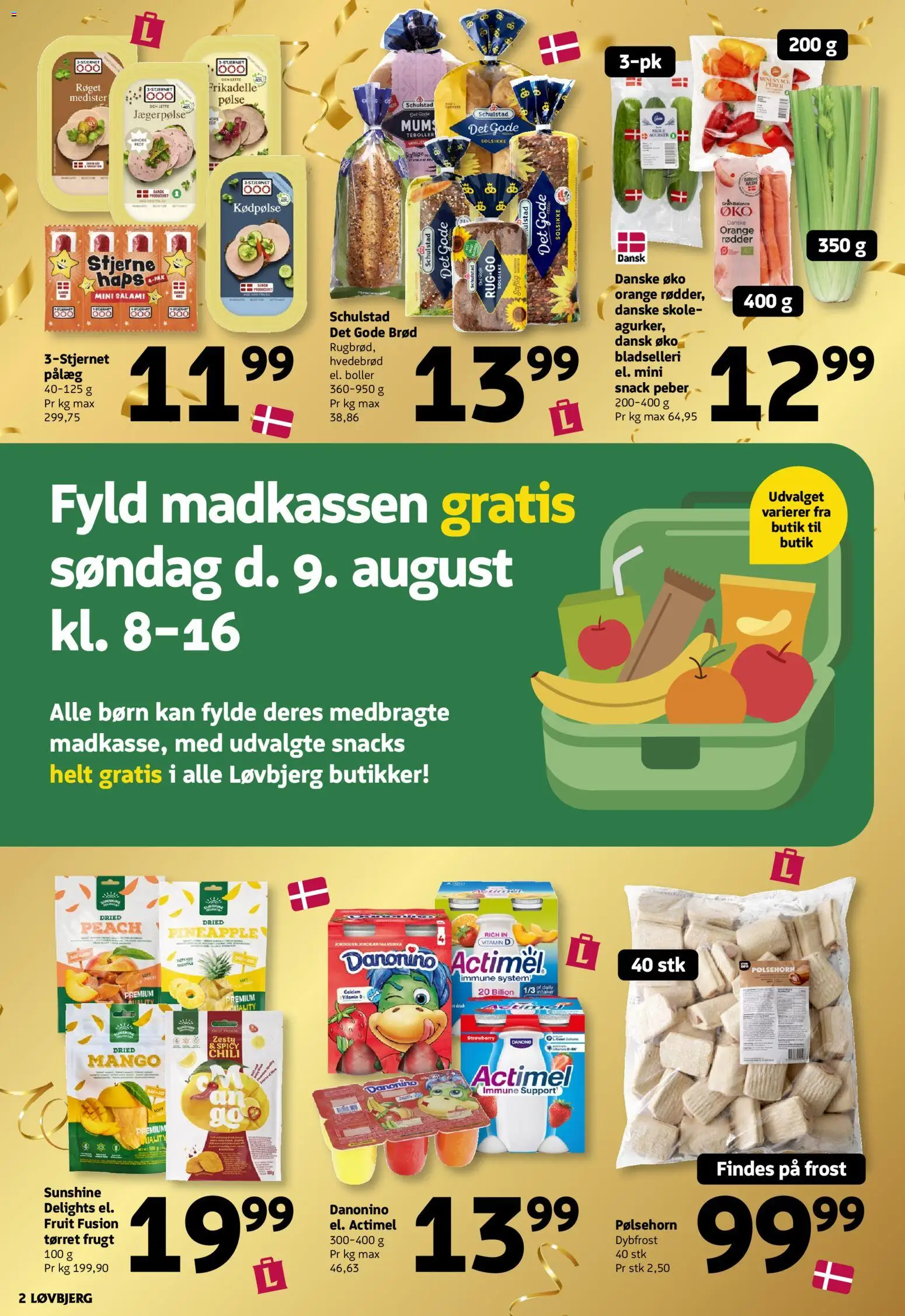 Løvbjerg tilbudsavis – gyldig fra 07/08/2026 | Side: 2 | Produkter: Pølsehorn, Salami, Bladselleri, Snacks