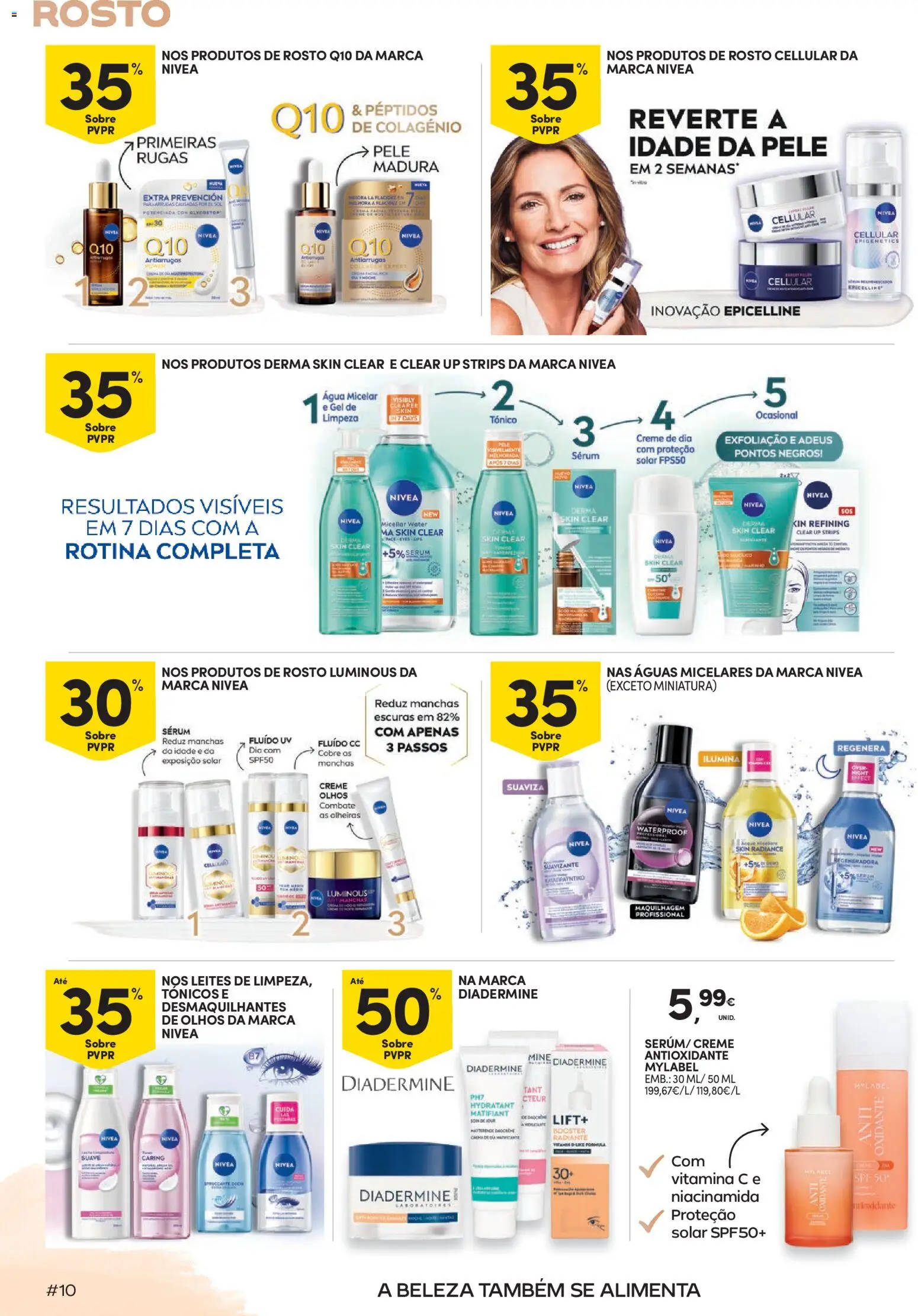 Continente Beleza Receita perfeita para um cuidado total │ válido de 18/08/2026 | Página: 10 | Produtos: Agua, Água micelar, Sérum, Creme