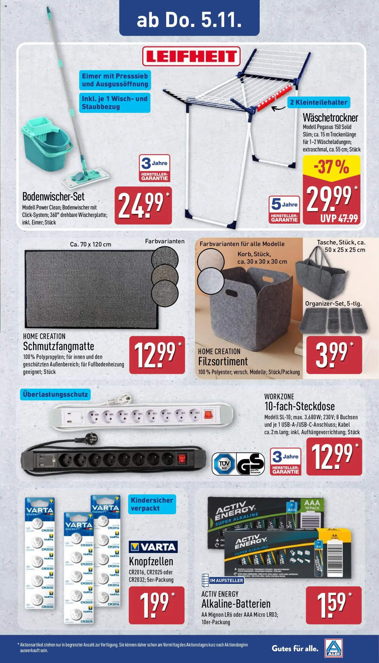Aldi Prospekt – gültig ab 02.11.2026 | Seite: 14 | Produkte: Kabel, Energy, Schmutzfangmatte, Home creation