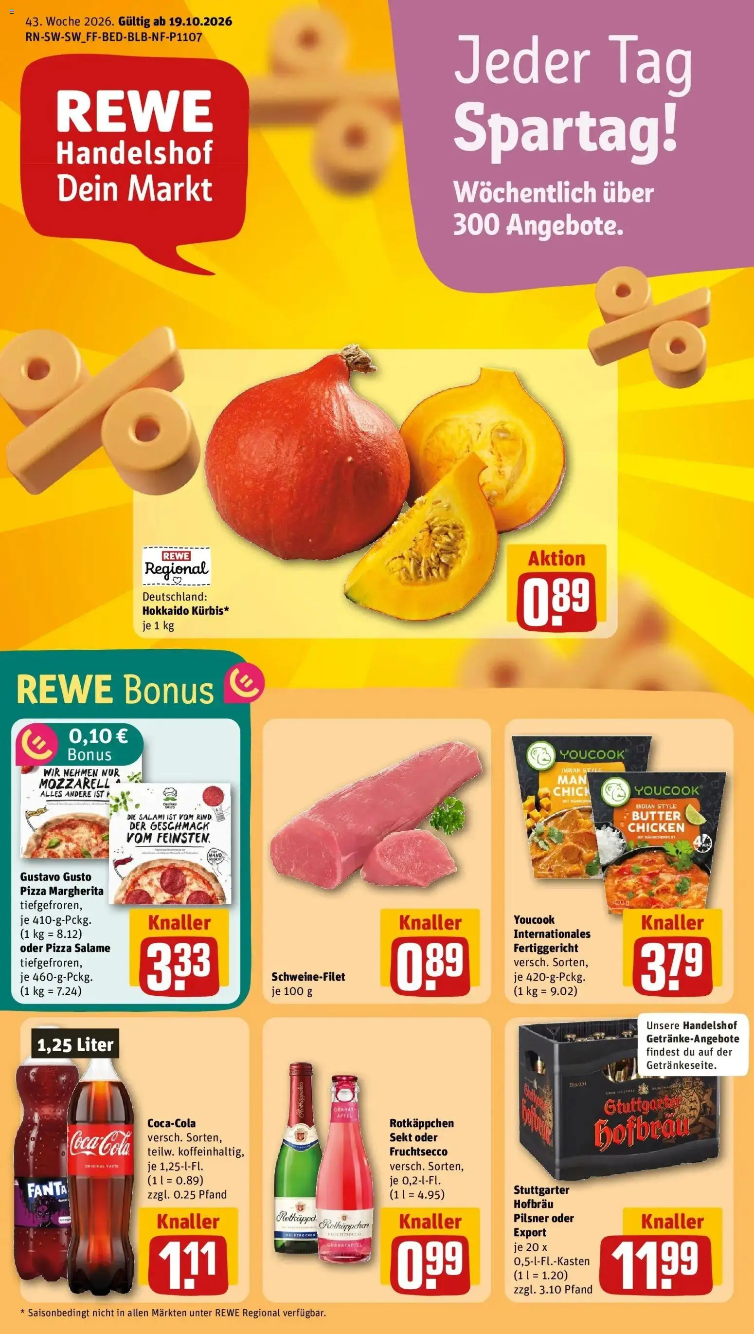REWE Prospekt ab 19.10.2026 zum Blättern » Angebote | Seite: 1 | Produkte: Youcook, Fanta, Äpfel, Rotkäppchen