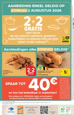 Hele gebraden kip van weleer Kwaliteitsketen Carrefour, ± 1,2 kg in de braadafdeling - Voorbeeld van een folder van Carrefour, geldig van 29/07/2026 | Pagina: 48