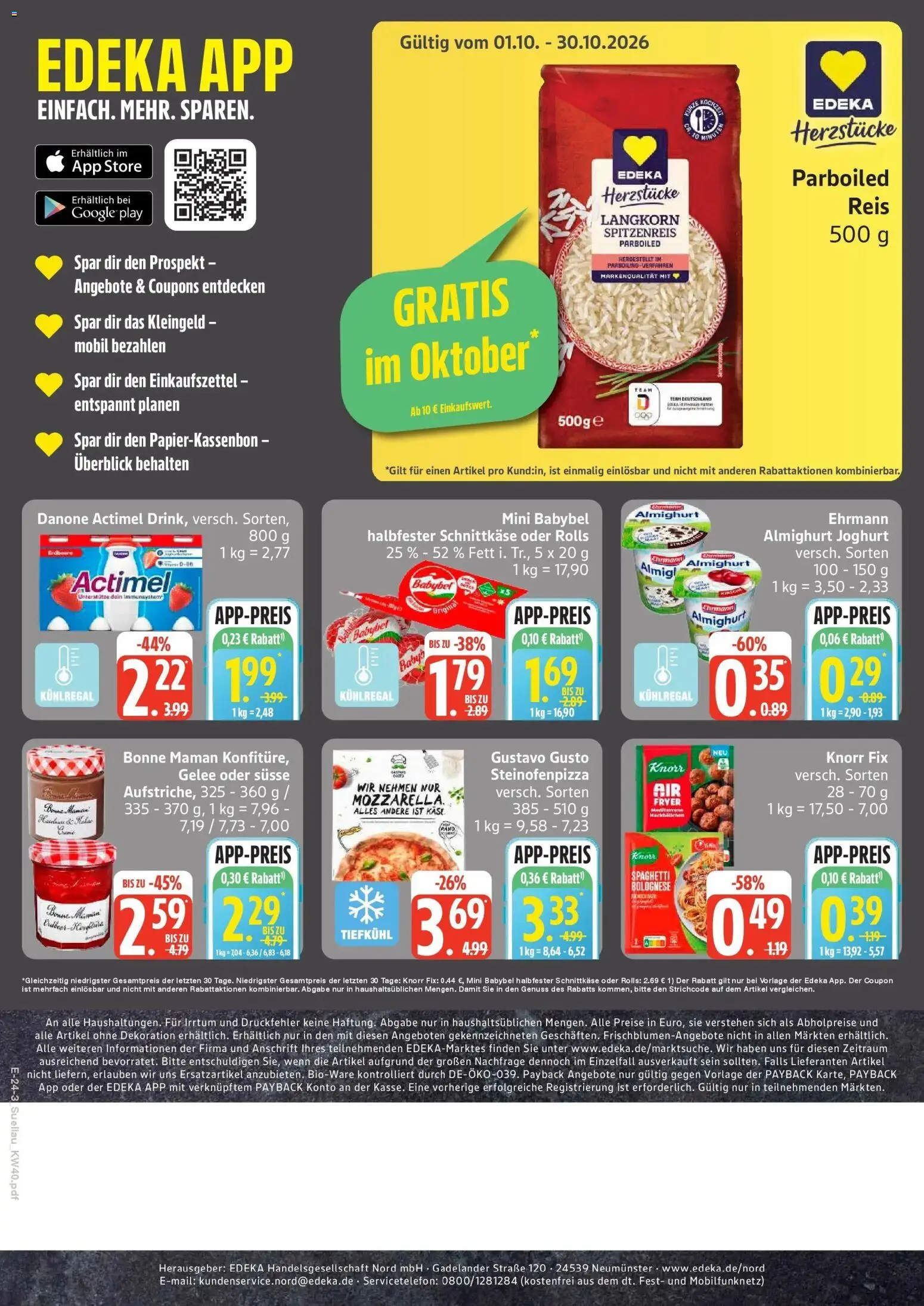 Edeka Prospekt Lübeck (ab 28.09.2026) » Angebote Online | Seite: 25 | Produkte: Knorr fix, Käse, Babybel, Bonne maman