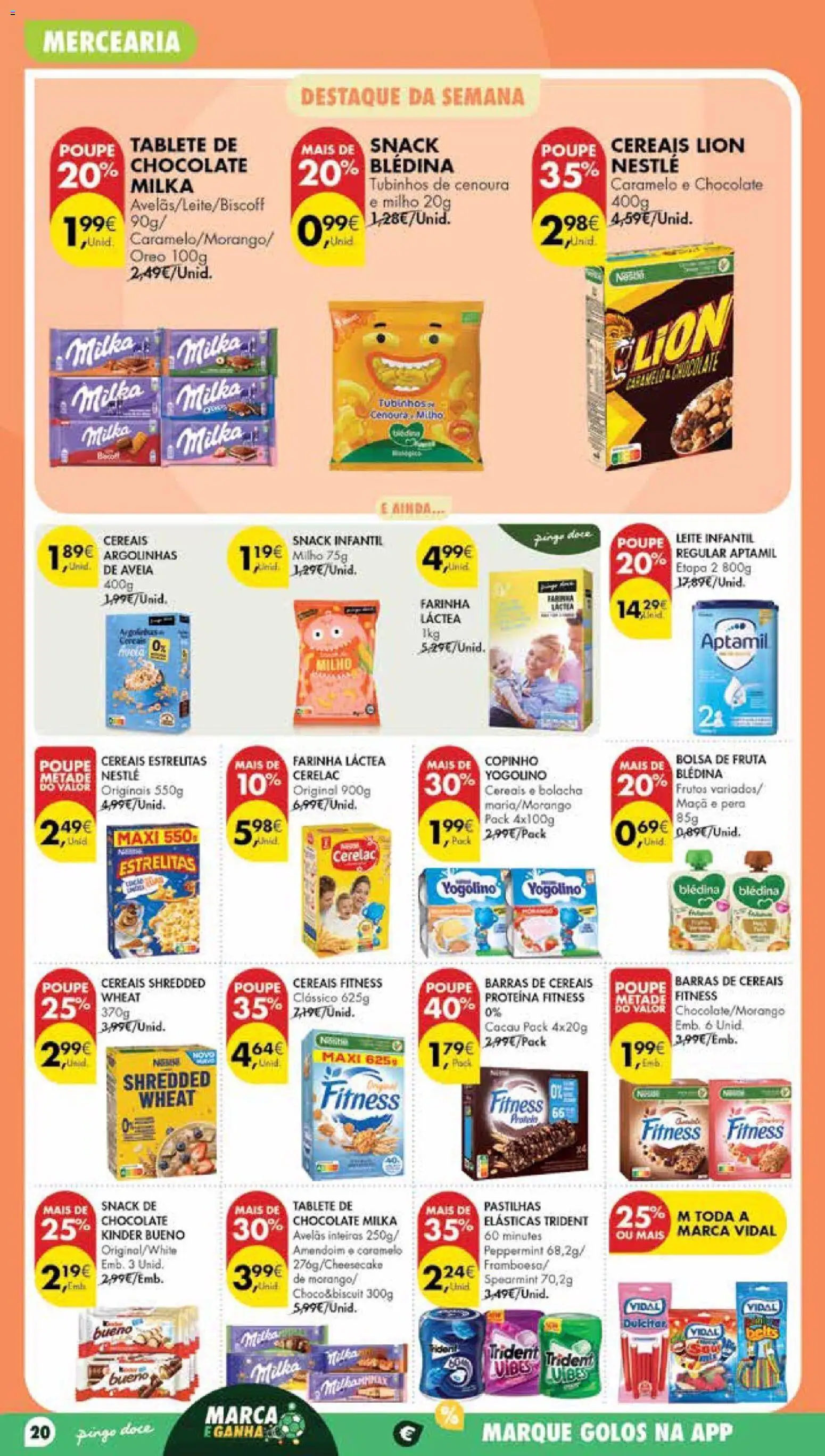 Pingo Doce Poupe Esta Semana Madeira │ válido de 14/07/2026 | Página: 20 | Produtos: Aveia, Barras de cereais, Leite infantil, Leite