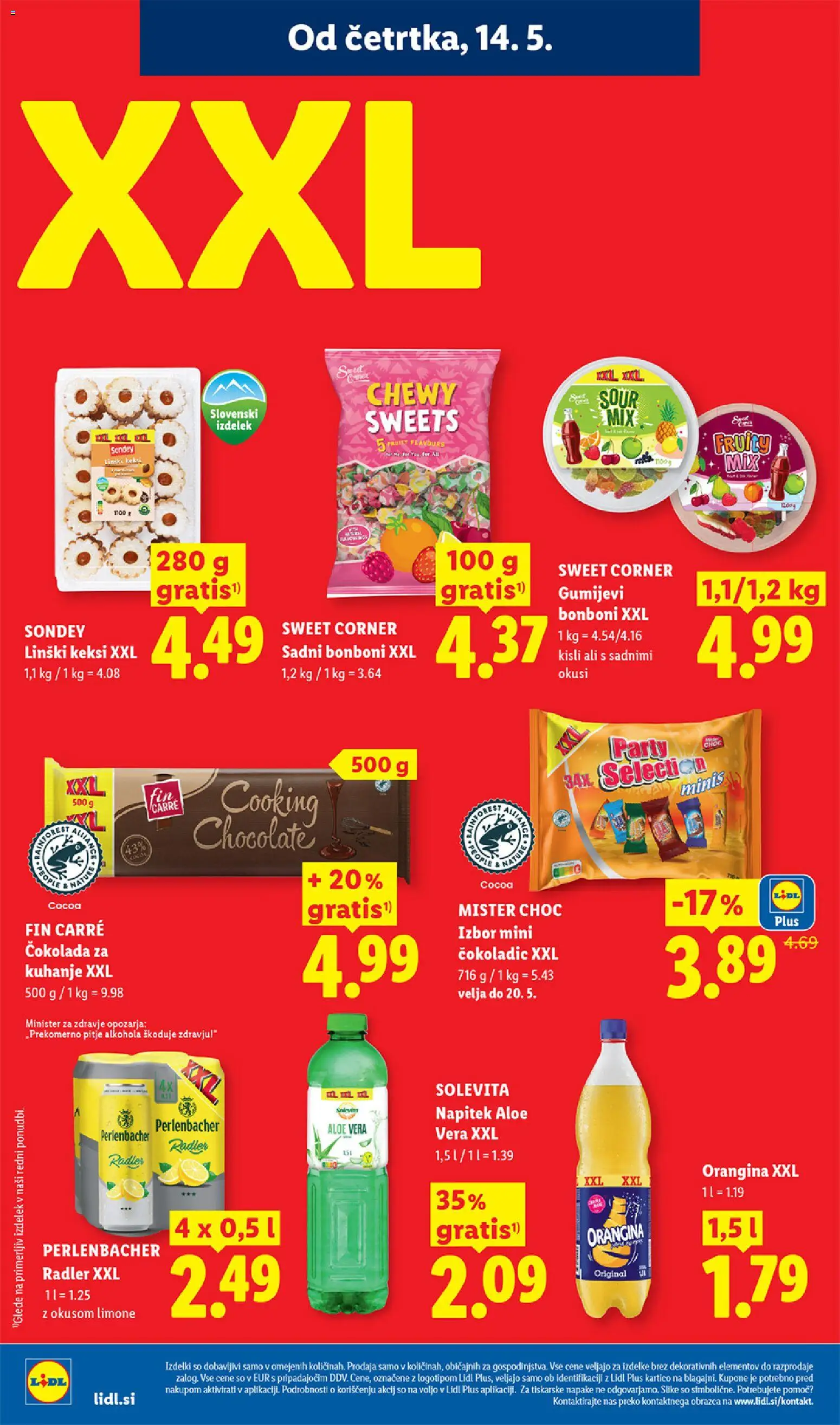 Novi Lidl katalog ponudbe – veljaven od 14.05.2026 | Stran: 12 | Izdelki: Keksi, Bonboni, Radler, Cokolada