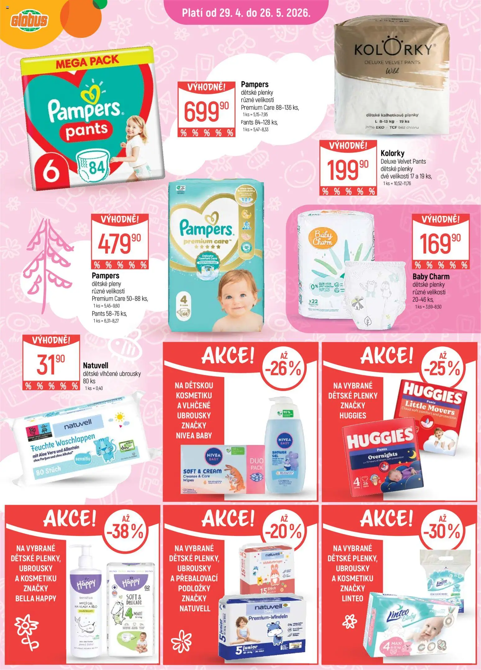Globus leták - Havířov od 29.04.2026 | Strana: 3 | Produkty: Mycí gel, Pants, Pleny, Plenky Pants