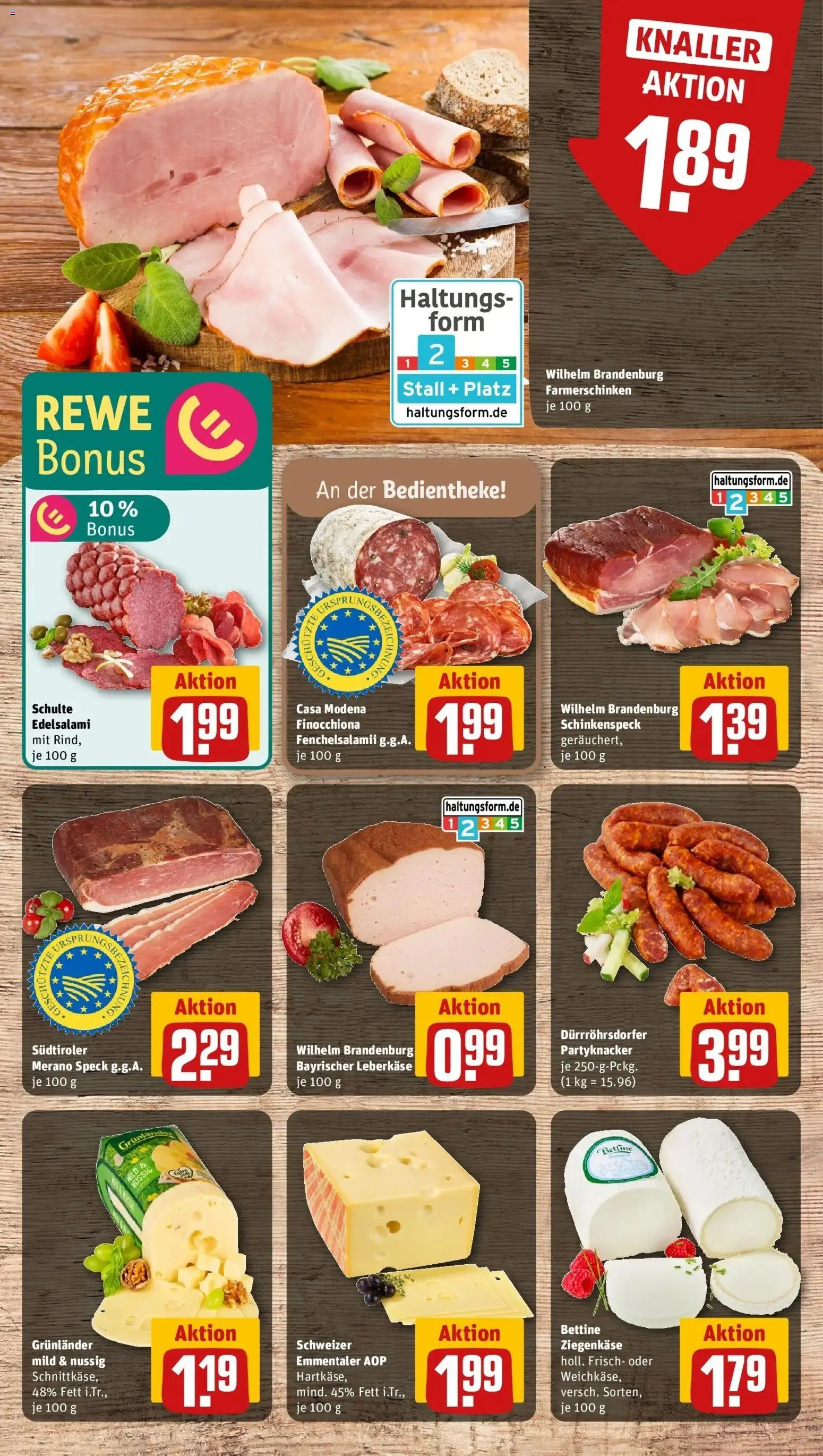 Rewe Prospekt Erfurt – gültig ab 01.06.2026 | Seite: 7 | Produkte: Ziegenkäse, Grunlander, Salami, Leberkase