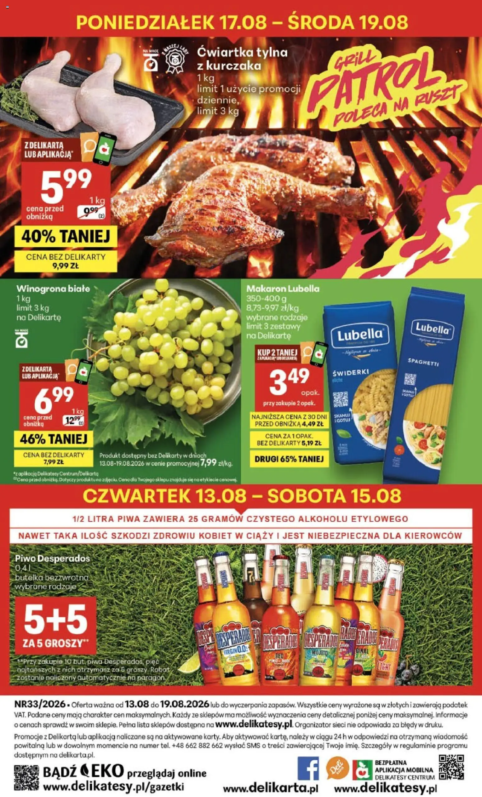 Delikatesy Centrum gazetka od 13.08.2026 | Strona: 40 | Produkty: Grill, Delikatesy, Piwo Desperados, Desperados