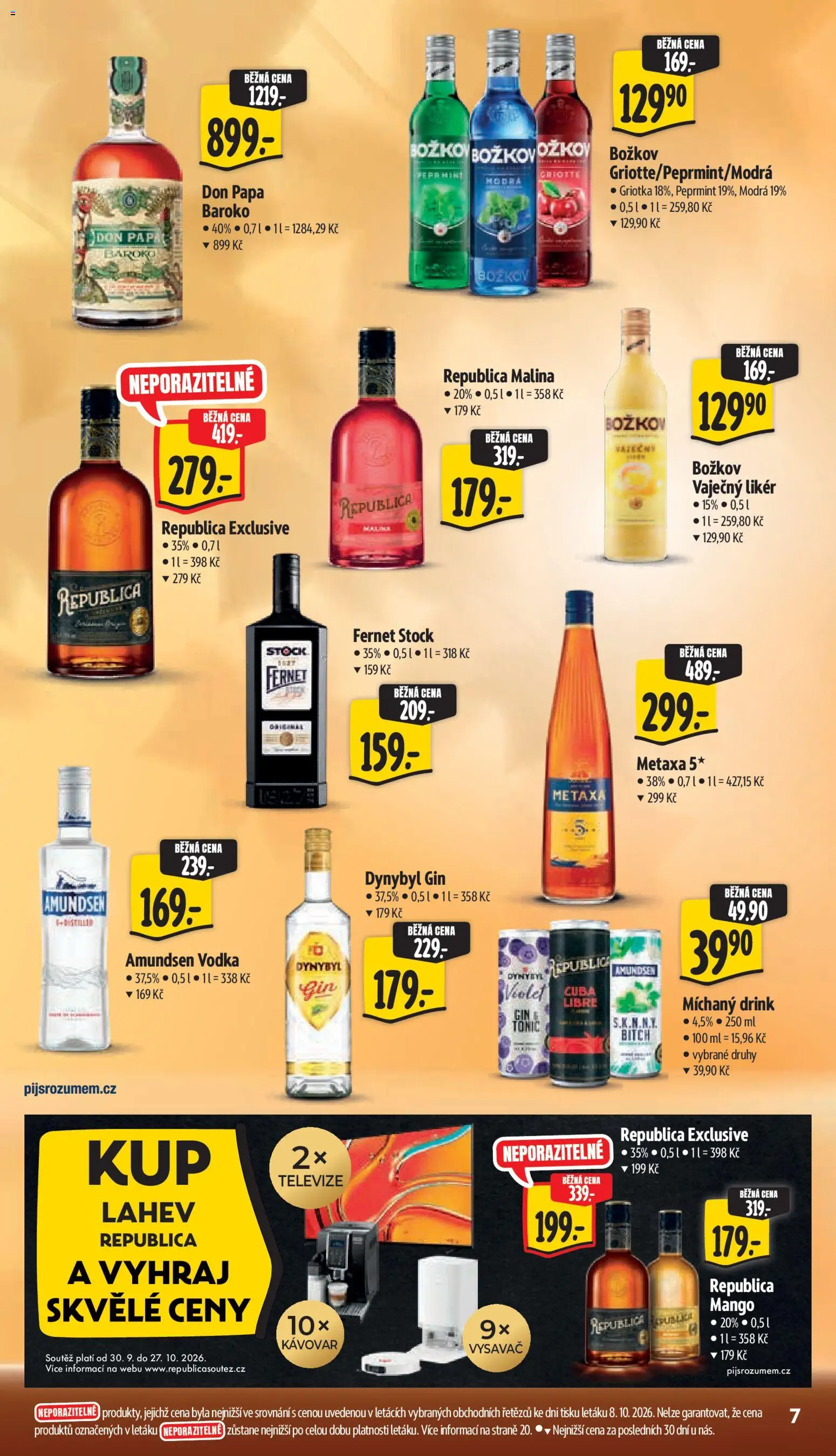 Albert leták - Supermarket Šumperk od 14.10.2026 | Strana: 17 | Produkty: Metaxa 5*, Vysavač, Vaječný Likér, Láhev