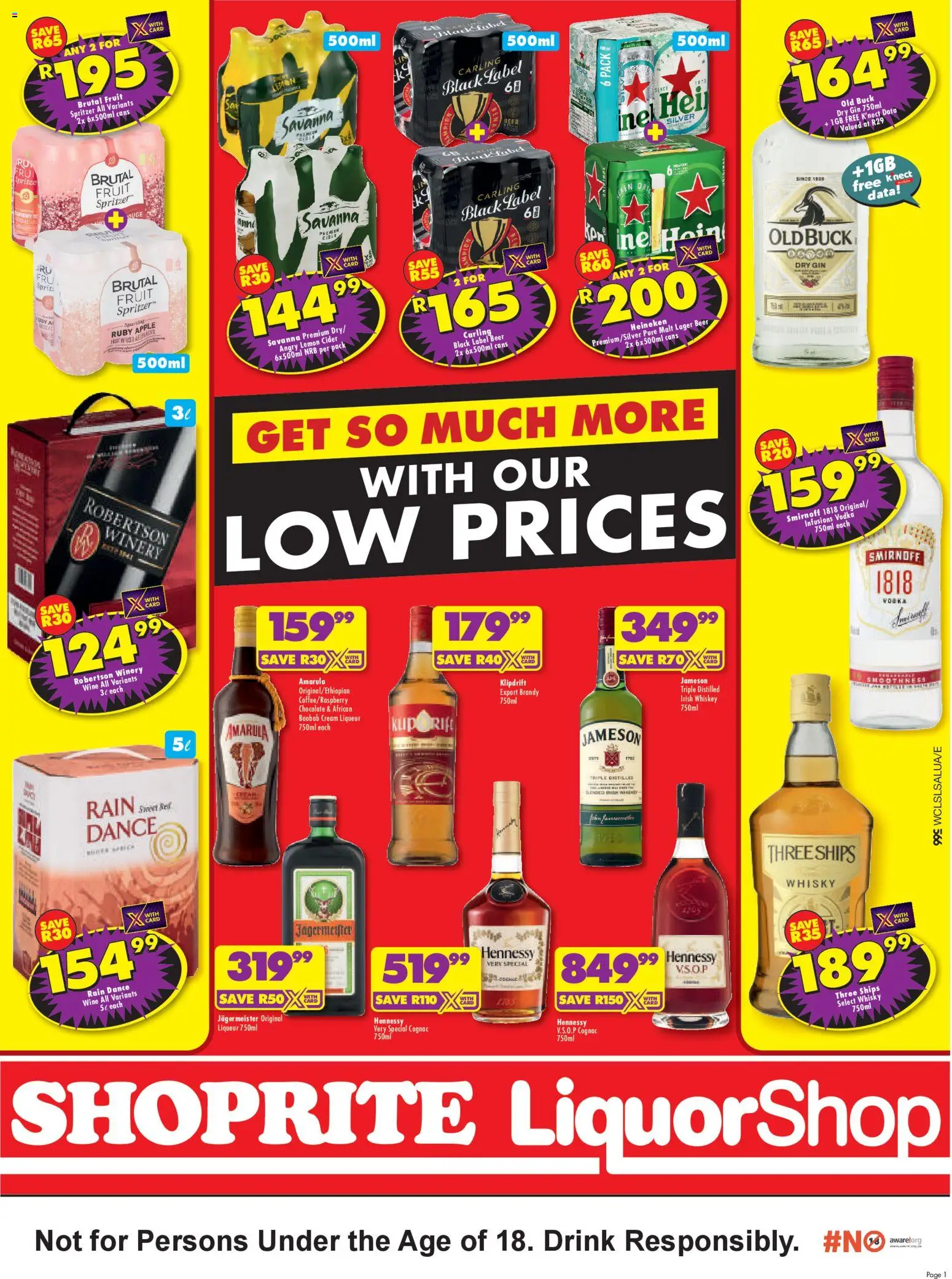 New Shoprite catalogue – valid from 24.04.2026 | Page: 1 | Products: Beer, Vodka, Fruit, Ensalada de quino