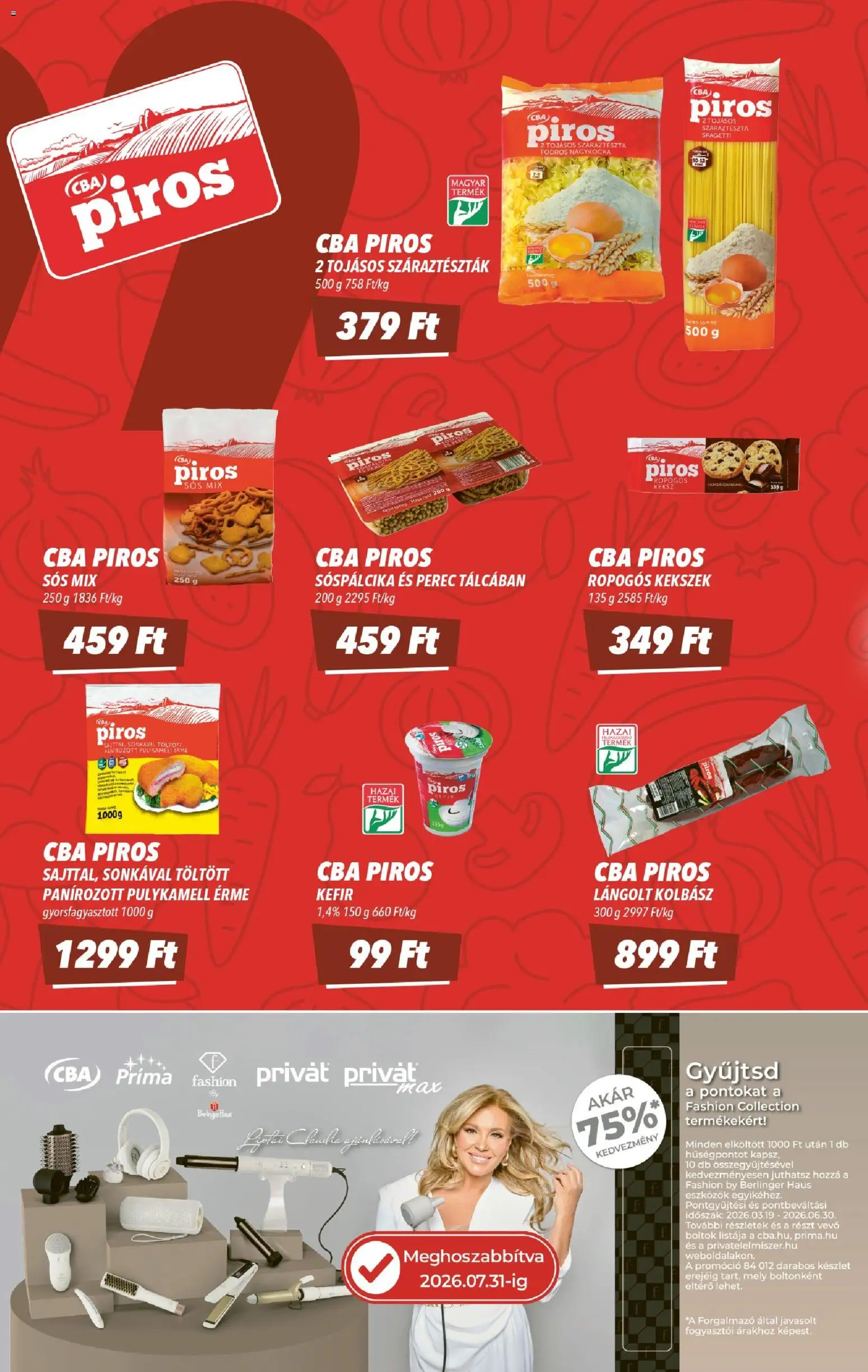 CBA akciós ujság - amely érvényes a következő dátumtól: 2026.07.09. | Oldal: 4 | Termékek: Kolbász, Kefir, Lángolt kolbász, Száraztészta