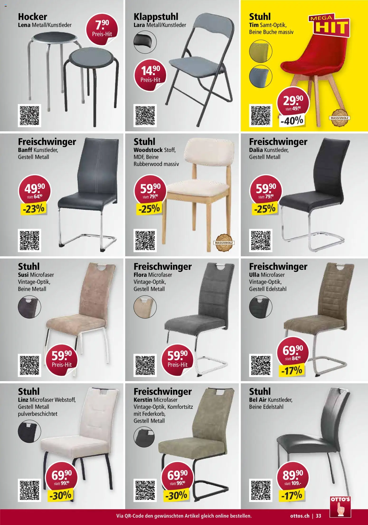Otto's Aktionen Möbelflyer – gültig ab 01.09.2026 | Seite: 33 | Produkte: Hocker, Stuhl