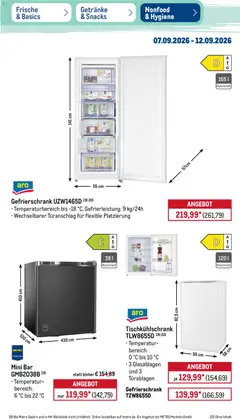 Metro Prospekt ab 07.09.2026 gültig | Seite: 51 | Produkte: Gefrierschrank, Mohren, Pizza