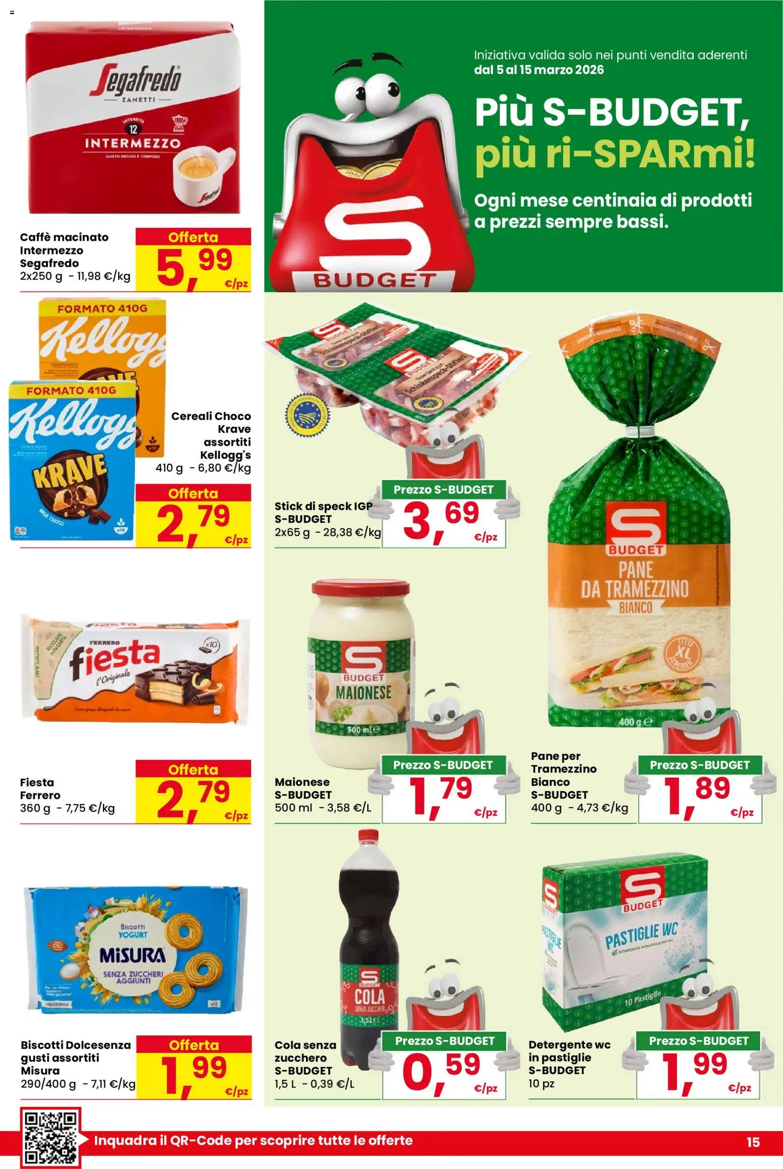 Volantino Despar del 05.03.2026 | Pagina: 15 | Prodotti: Caffè, Detergente, Cereali, Biscotti