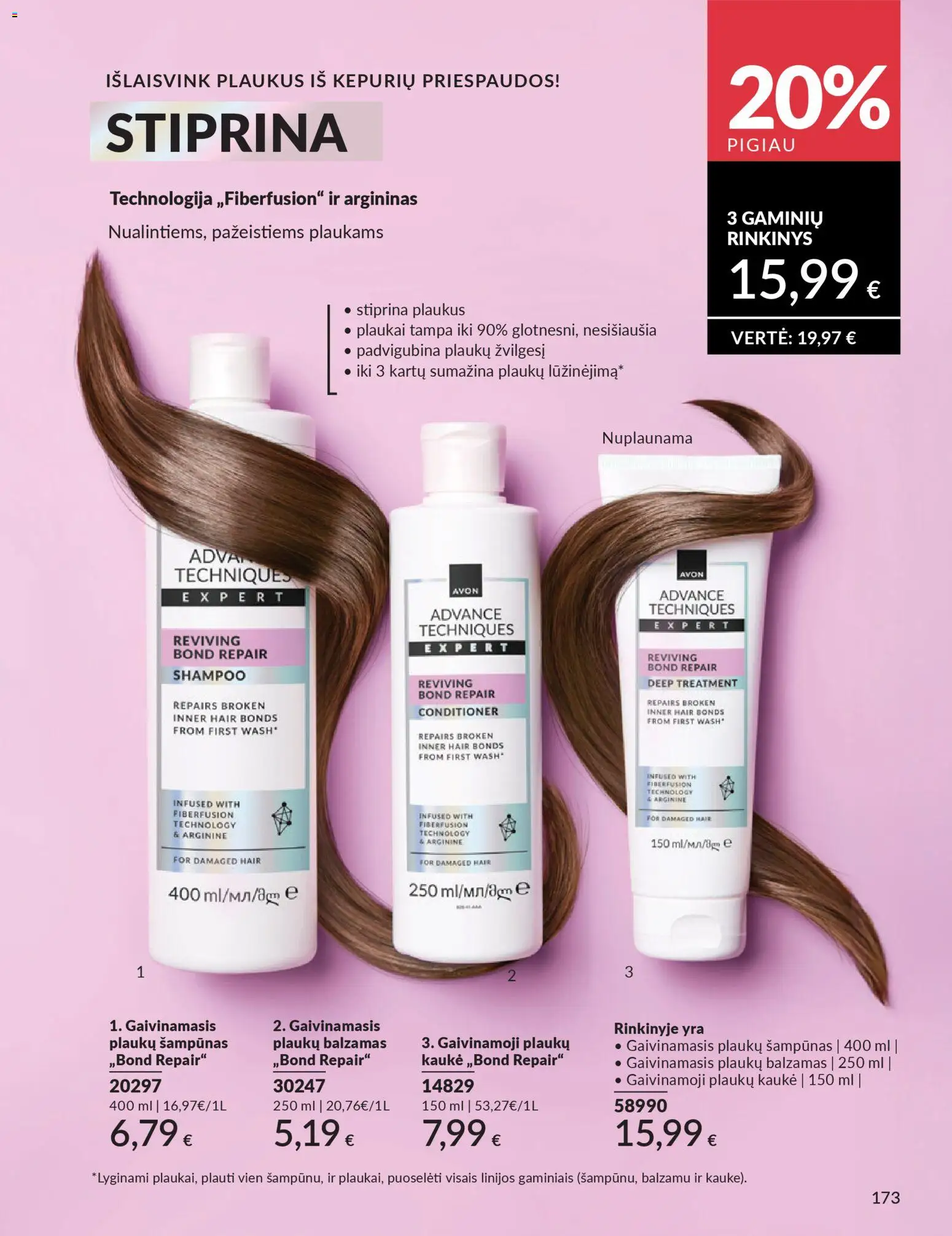 AVON akcijos nuo 2026.03.01 | Puslapis: 173 | Prekių: Balzamas, Šampūnas, Kaukė