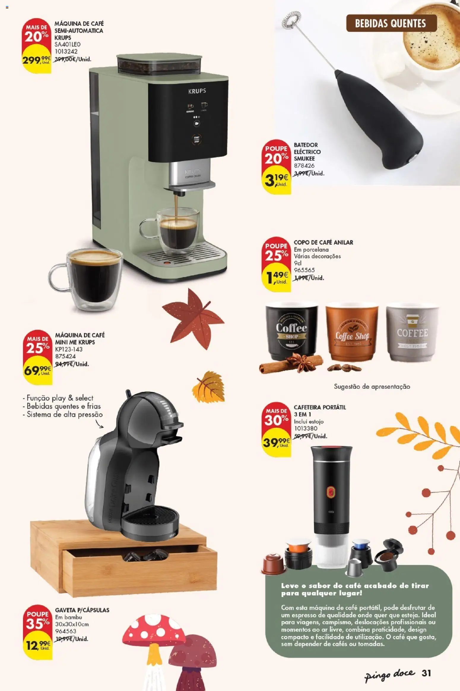 Pingo Doce Poupe Esta Semana Açores │ válido de 22/09/2026 | Página: 31 | Produtos: Batedor, Bebidas, Cafeteira, Café