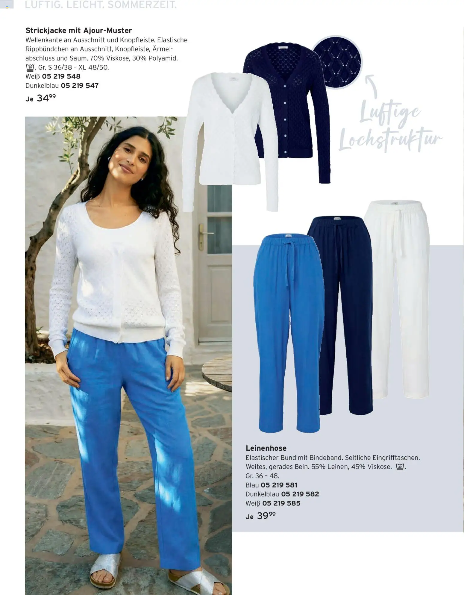 Angebote Tchibo – gültig ab 07.05.2026 | Seite: 46 | Produkte: Leinenhose, Strickjacke