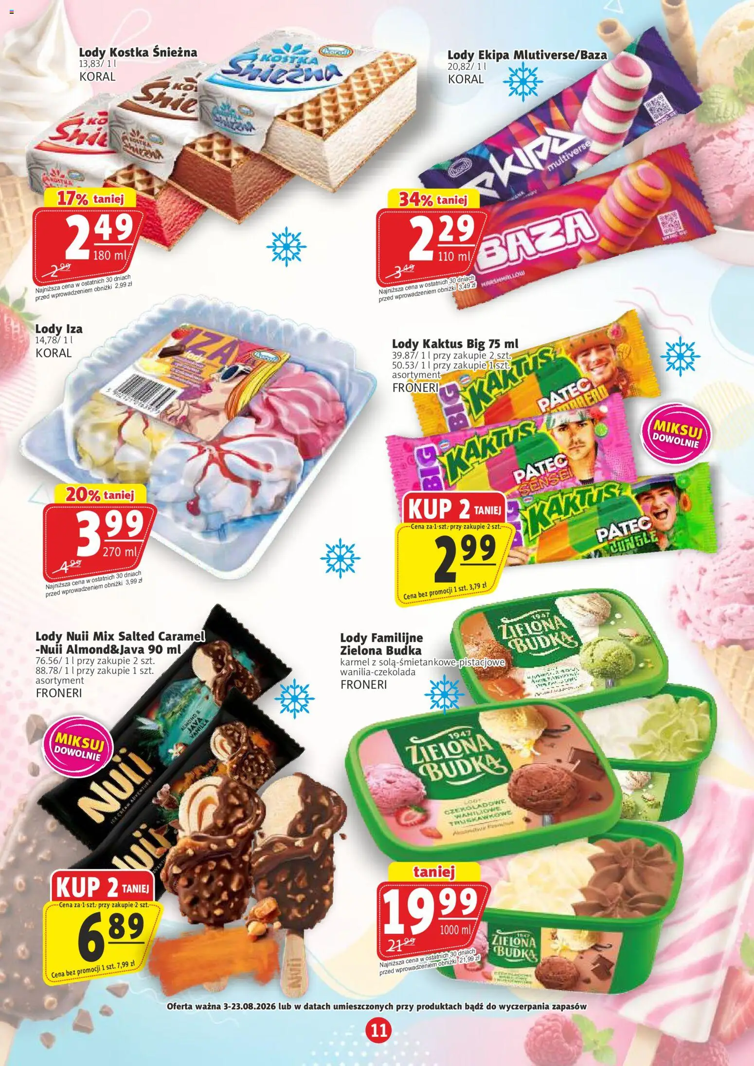 Prim Market gazetka - Witaj Szkoło od 03.08.2026 | Strona: 11 | Produkty: Lody Kaktus, Lody
