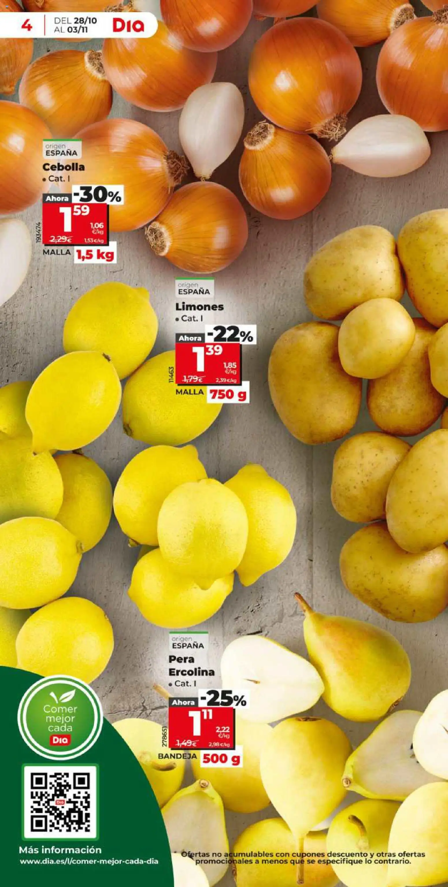 Dia - folleto │ válido desde el 28/10/2026 | Página: 4 | Productos: Limones, Cebolla, Bandeja