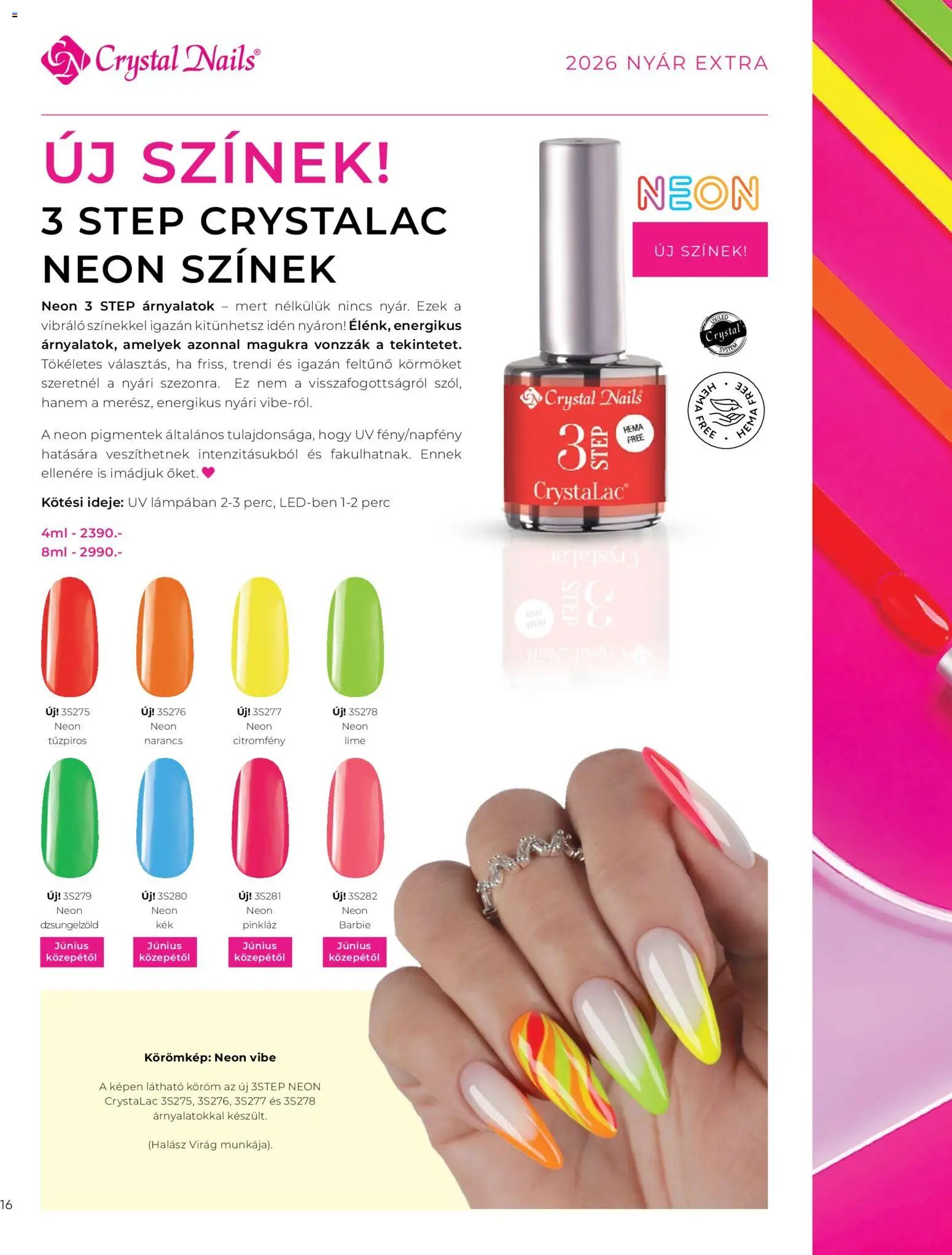 Crystal Nails akciós ujság - amely érvényes a következő dátumtól: 08.06.2026 | Oldal: 16 | Termékek: Lime, Virag, Narancs