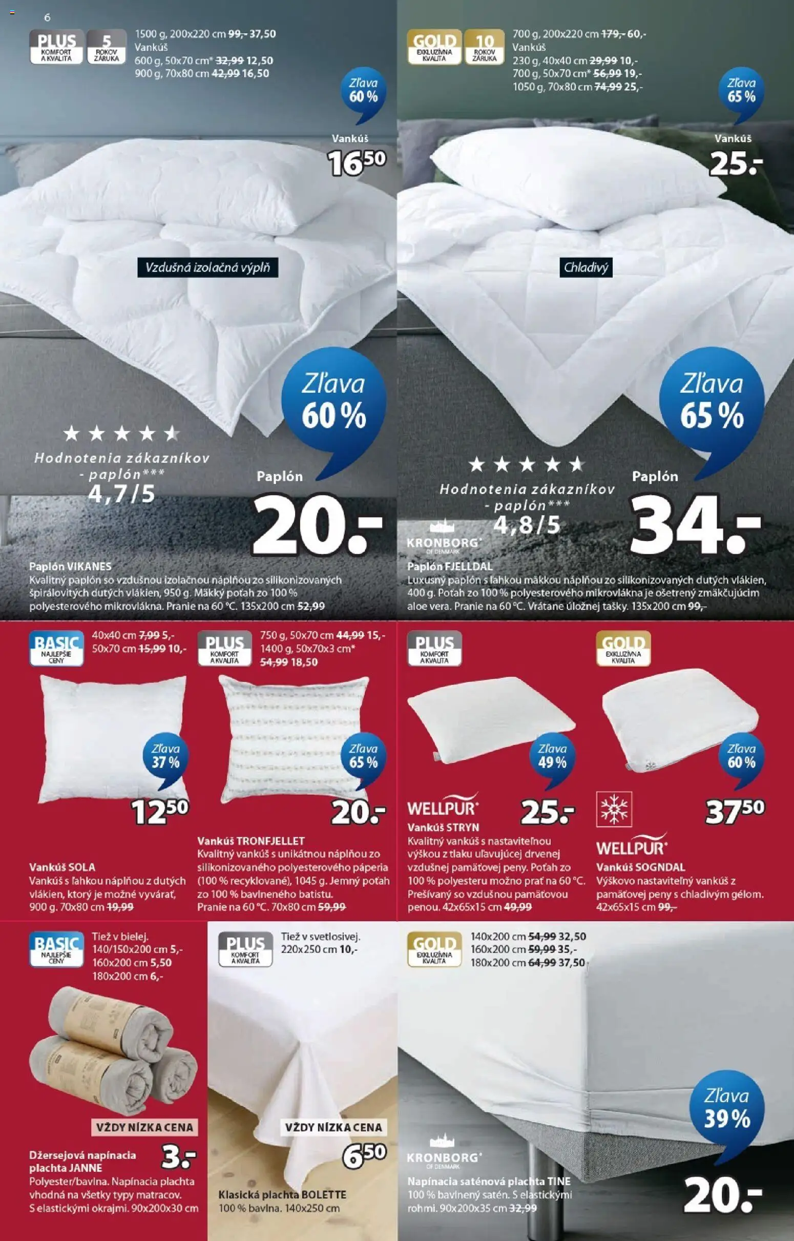 Nové JYSK akcie – leták je platný od 15.07.2026 | Strana: 6 | Produkty: Plachta, Vankúš