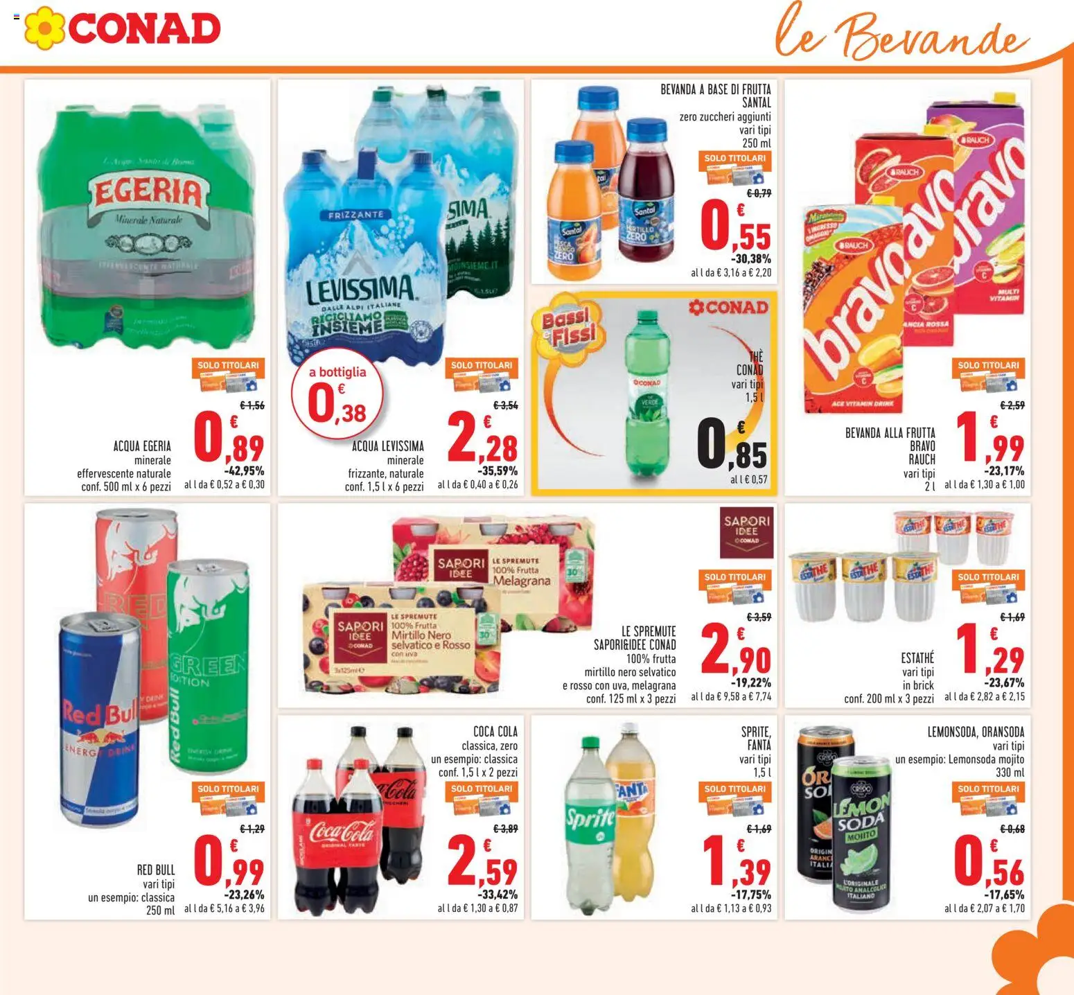 Volantino Conad del 29/07/2026 | Pagina: 15 | Prodotti: Mango, Uva, Red Bull, Bottiglia