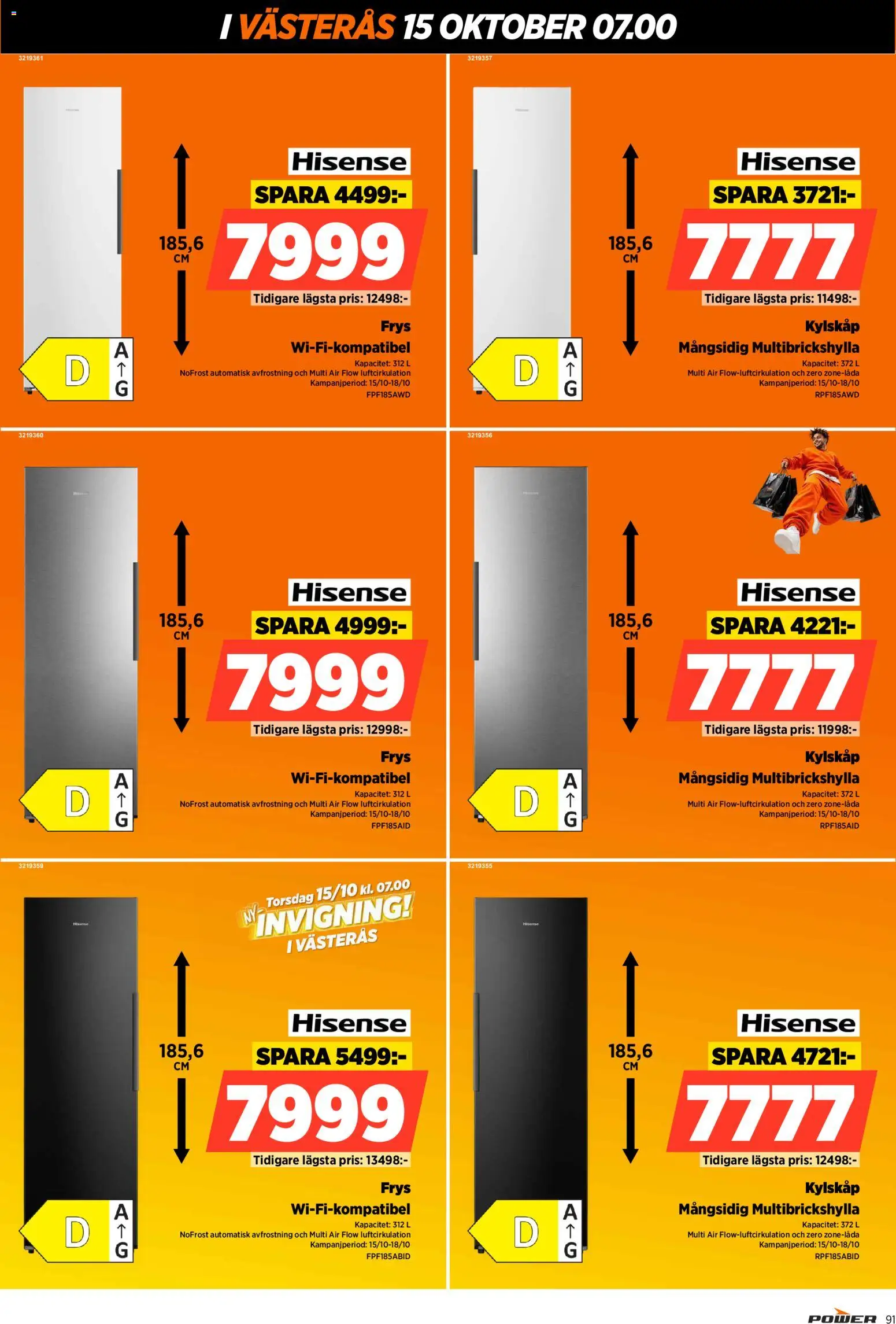 Power reklamblad aktuell från 15/10/2026 | Sida: 91 | Produkter: Kylskåp, Frys