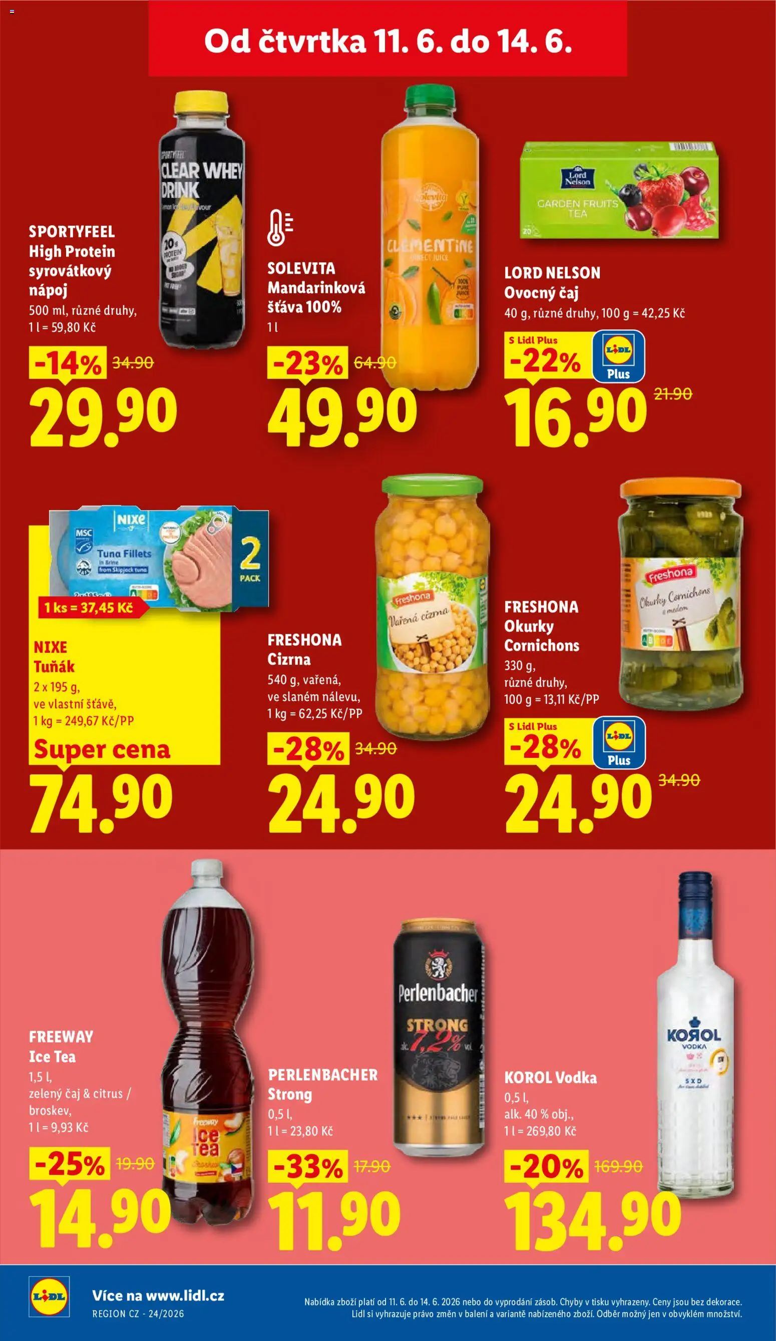 Lidl leták od 11.06.2026 | Strana: 32 | Produkty: Tuňák, Čaj, Vodka, Čaj Lord Nelson