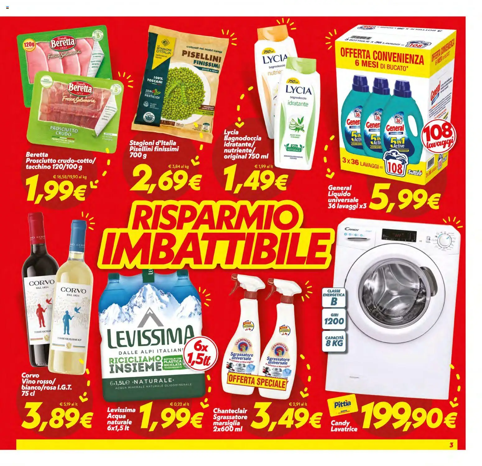 Volantino SuperConveniente del 30/06/2026 | Pagina: 3 | Prodotti: Tacchino, Vino, Acqua minerale, Profumo