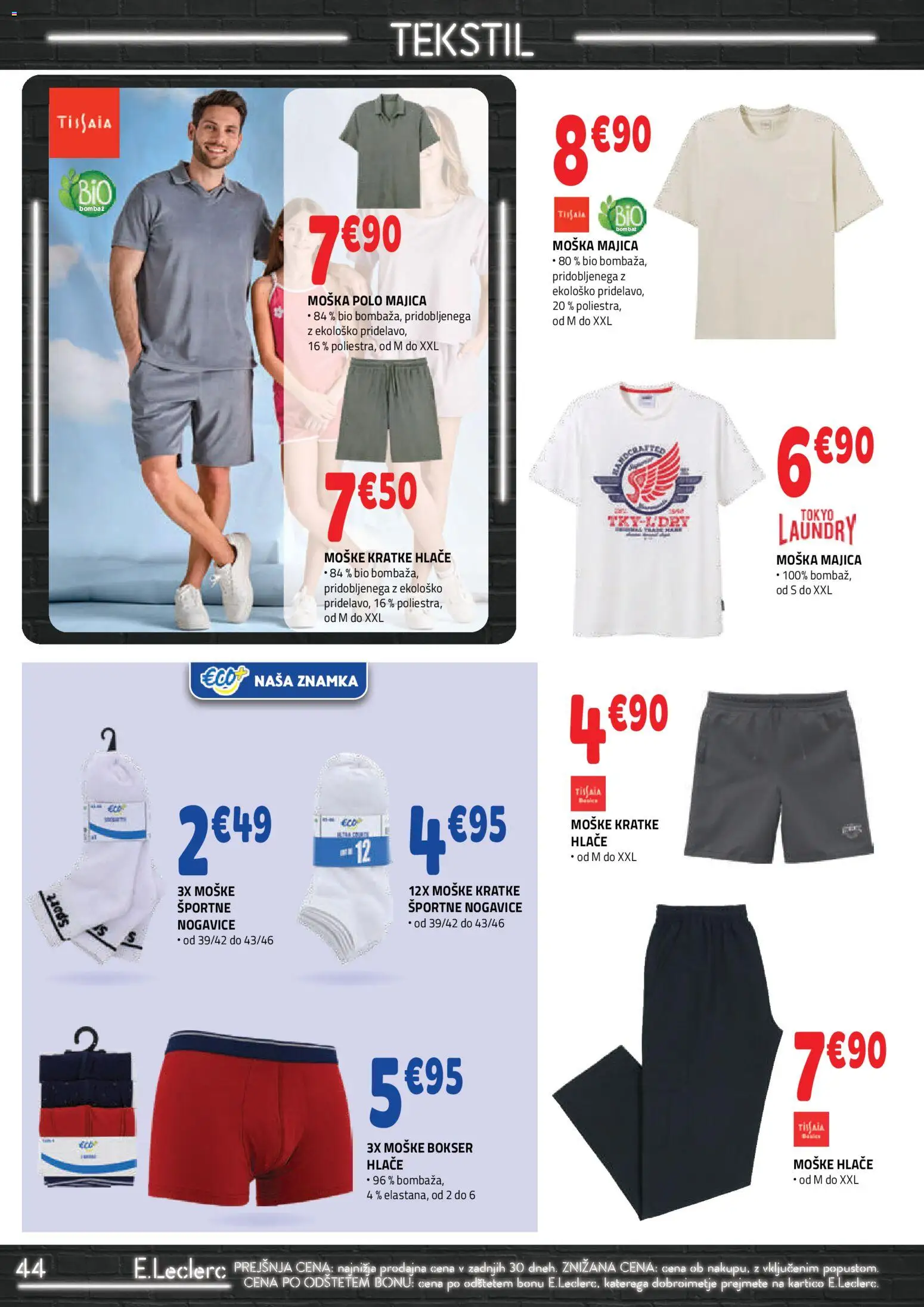 Novi E.leclerc katalog ponudbe – veljaven od 05.08.2026 | Stran: 6 | Izdelki: Majica, Hlace, Kratke hlace, Nogavice