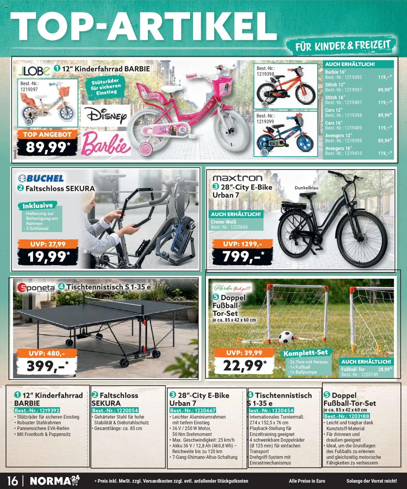 Norma Bestellmagazin Juli 2026 – gültig ab 01.07.2026 | Seite: 16 | Produkte: Top, Fußball