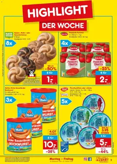 Netto Marken-Discount Prospekt Stadtlohn ab 28.09.2026 gültig | Seite: 3 | Produkte: Bockwurst, Mehl, Fisch, Wurst