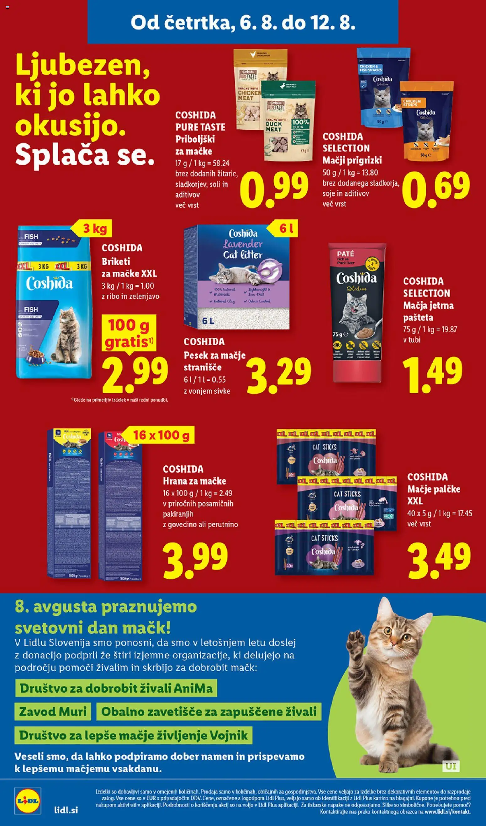 Novi Lidl katalog ponudbe – veljaven od 06.08.2026 | Stran: 22 | Izdelki: Hrana za mačke, Pašteta, Stranisce, Prigrizki