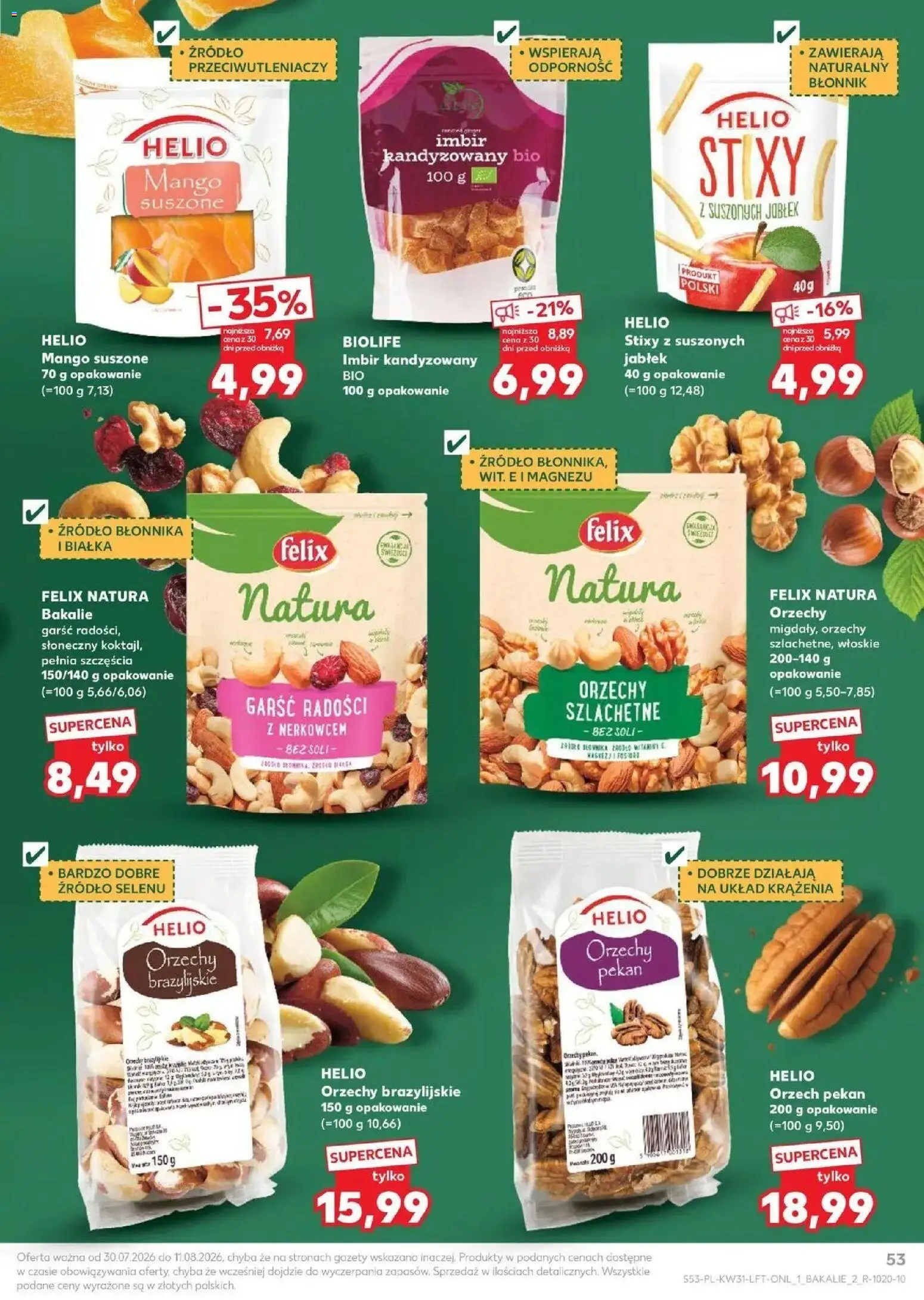 Kaufland gazetka od 30.07.2026 | Strona: 53 | Produkty: Mango, Gazety, Orzechy brazylijskie, Orzechy