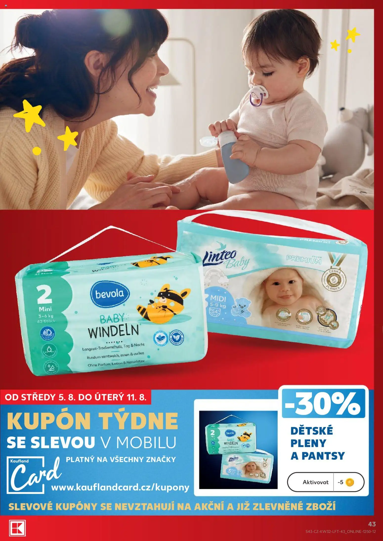 Kaufland leták - Plzeň Bory od 05.08.2026 | Strana: 43 | Produkty: Bevola, Pleny
