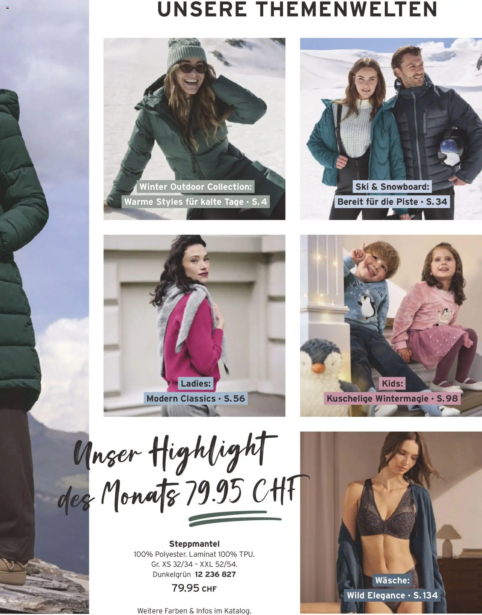 Tchibo aktionen Warme Styles – gültig ab 01.11.2026 | Seite: 3 | Produkte: Ski, Snowboard, Steppmantel