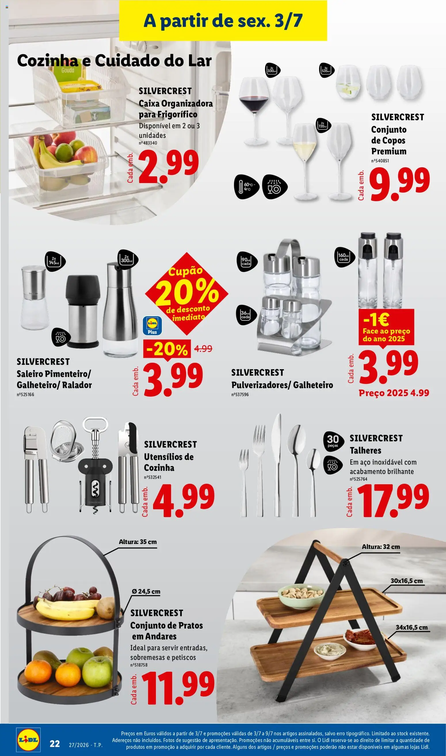 Lidl Novidades │ válido de 29/06/2026 | Página: 22 | Produtos: Copos, Pratos, Talheres, Caixa