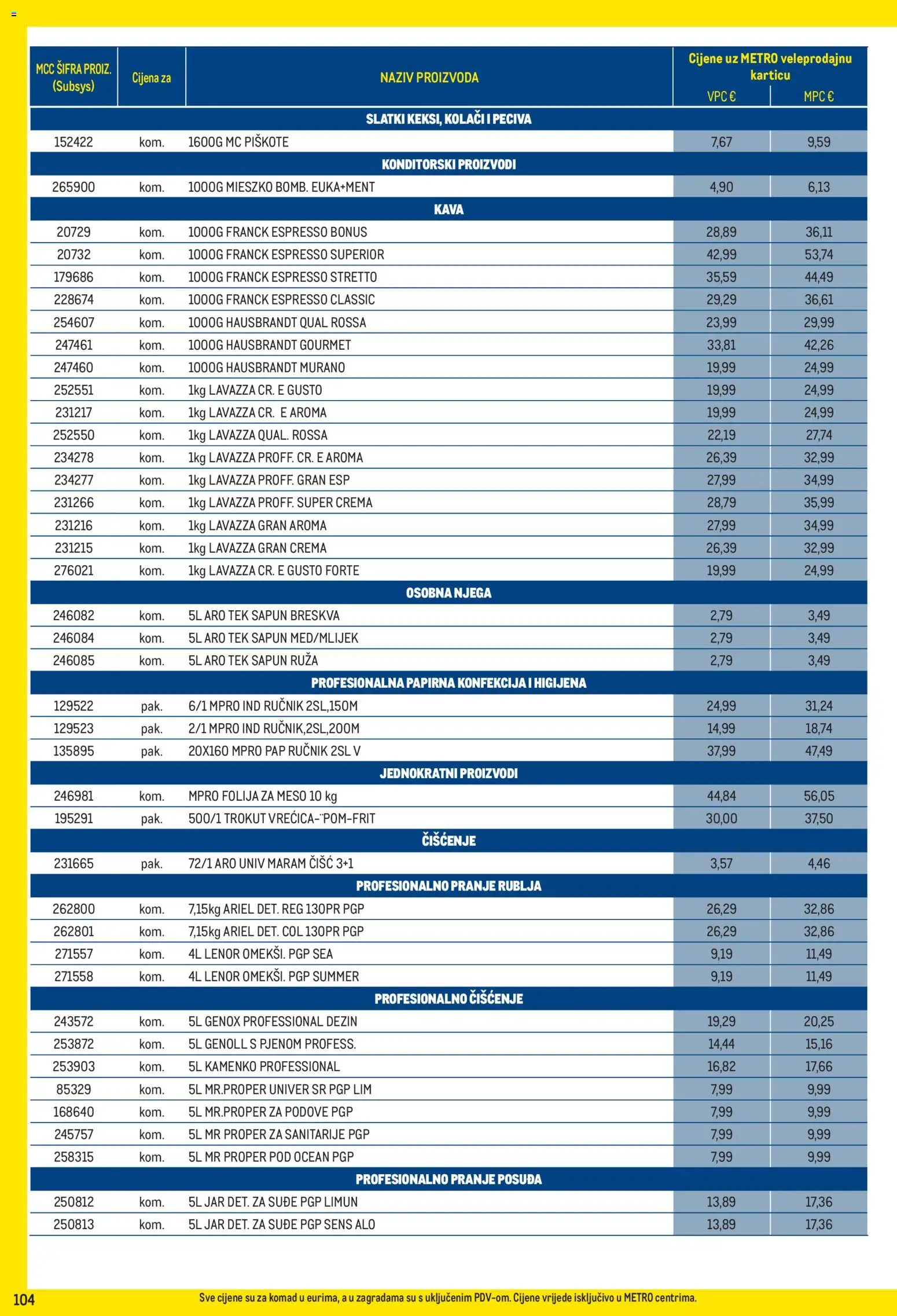Metro katalog | vrijedi od 02.11.2026 | Stranica: 104 | Proizvodi: Kolači, Sapun, Limun, Jar