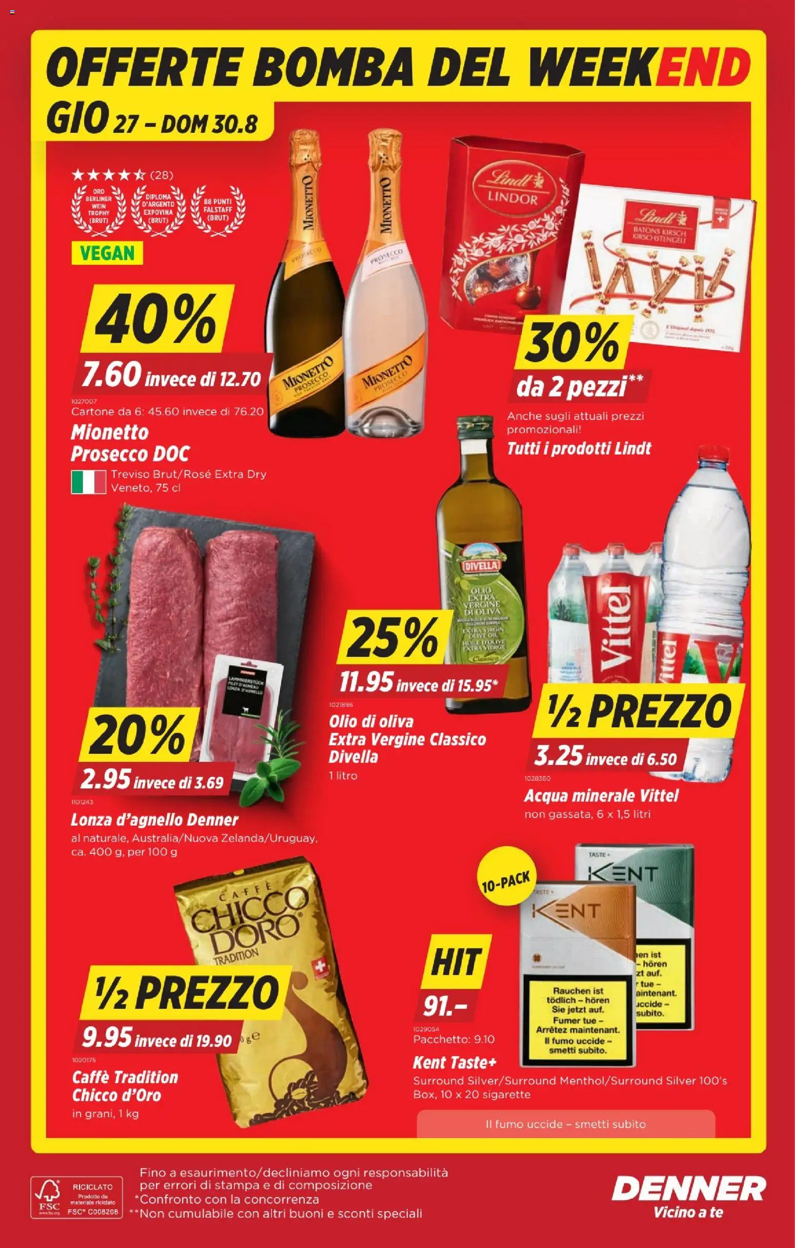 Denner aktionen IT – gültig ab 27.08.2026 | Seite: 22 | Produkte: Prosecco, Lindor