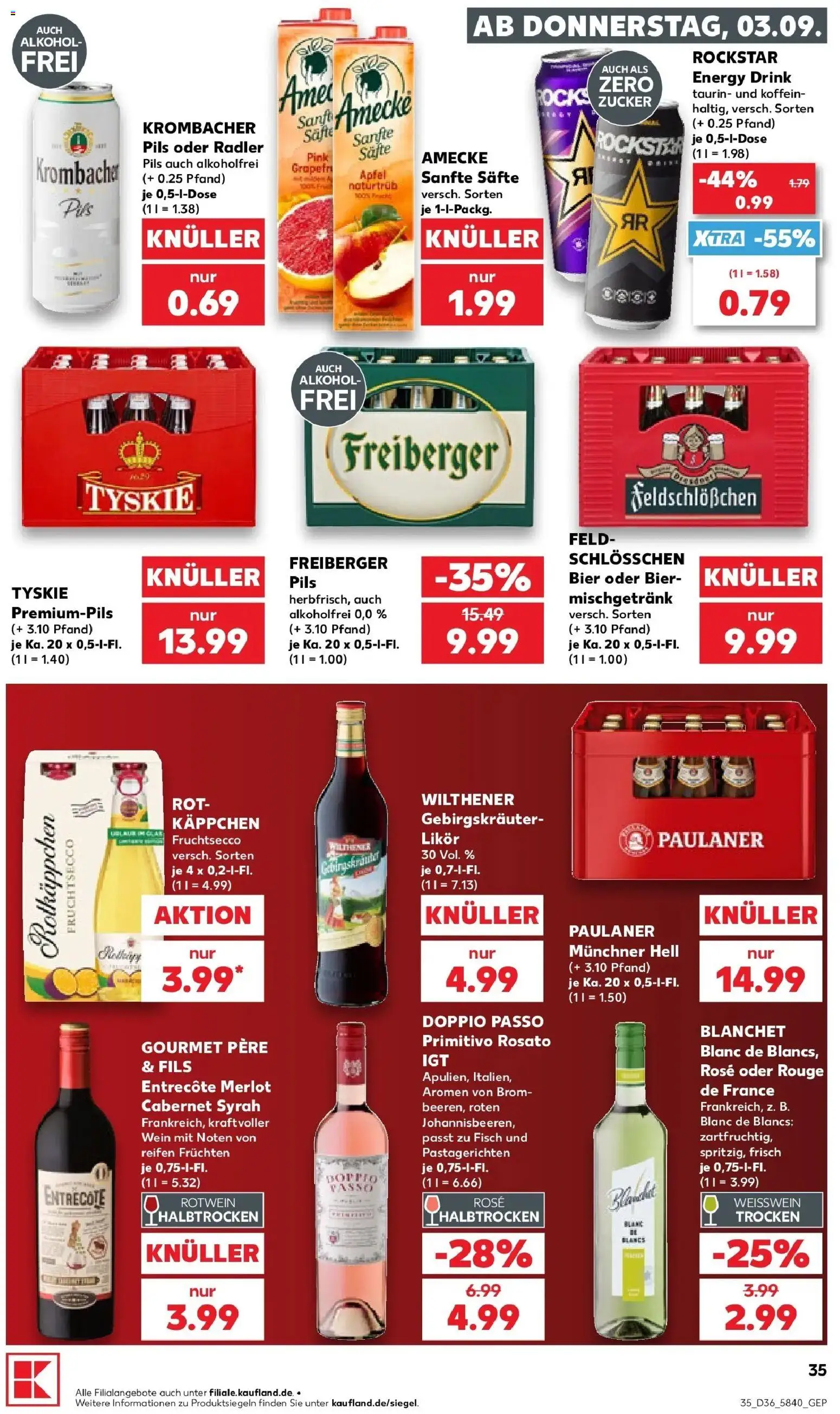 Prospekt Kaufland ab 03.09.2026 » Angebote Online zum Blättern | Seite: 43 | Produkte: Likör, Rouge, Entrecote, Fisch