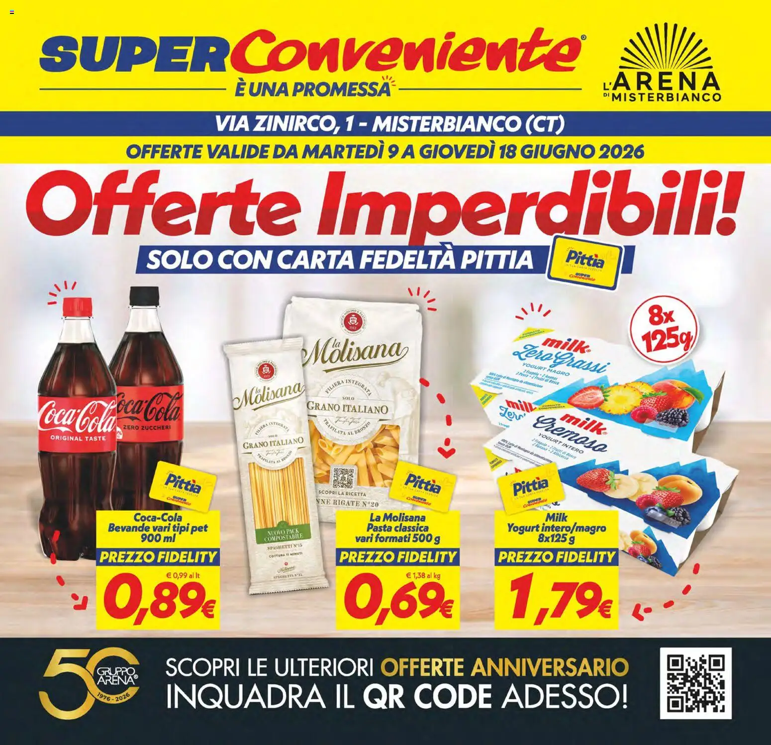 Volantino SuperConveniente del 09.06.2026 | Pagina: 1 | Prodotti: Yogurt, Pasta