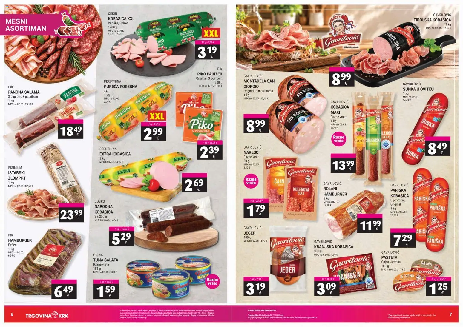 Trgovina Krk katalog | vrijedi od 16.10.2026 | Stranica: 4 | Proizvodi: Kranjska kobasica, Pašteta, Salata, Kobasica