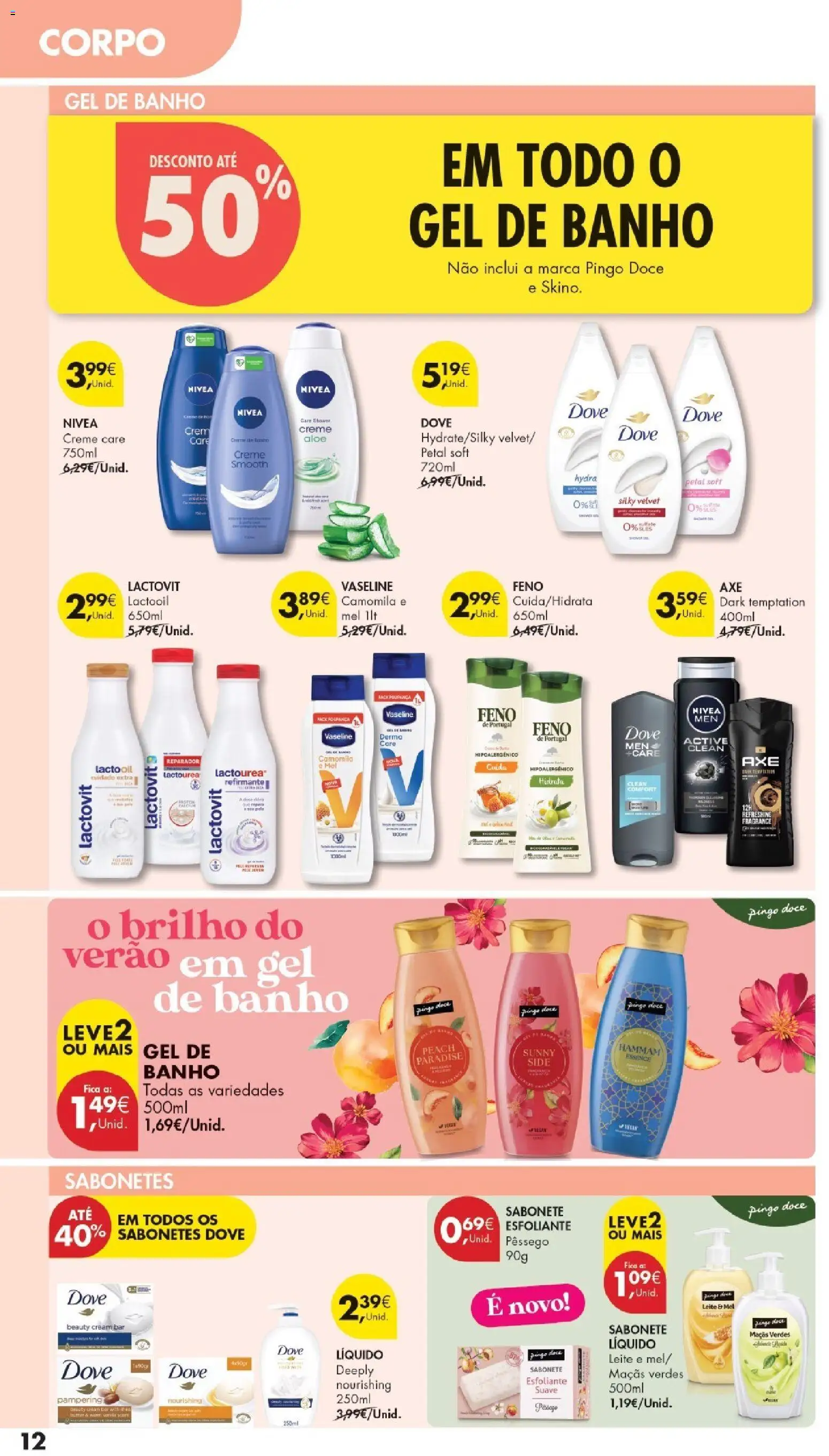 Pingo Doce folheto Especial DPH │ válido de 16.06.2026 | Página: 12 | Produtos: Gel de banho, Leite, Maçãs, Mel