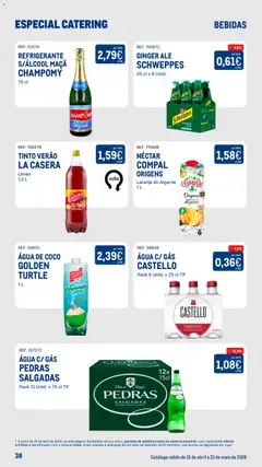 Pré-visualização Makro Especial Catering válido de 15.04.2026 | Página: 38 | Produtos: Agua, Refrigerante, Maça, Água mineral