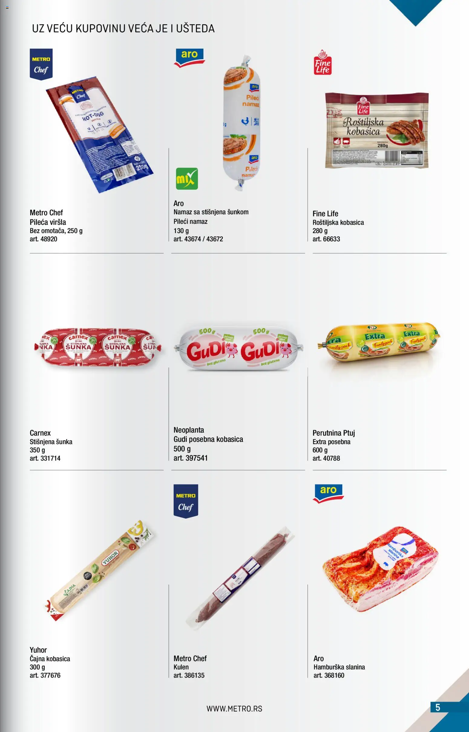Metro katalog - važi od 01.11.2026 | Strana: 5 | Proizvode: Perutnina Ptuj, Šunka, Slanina, Kobasica