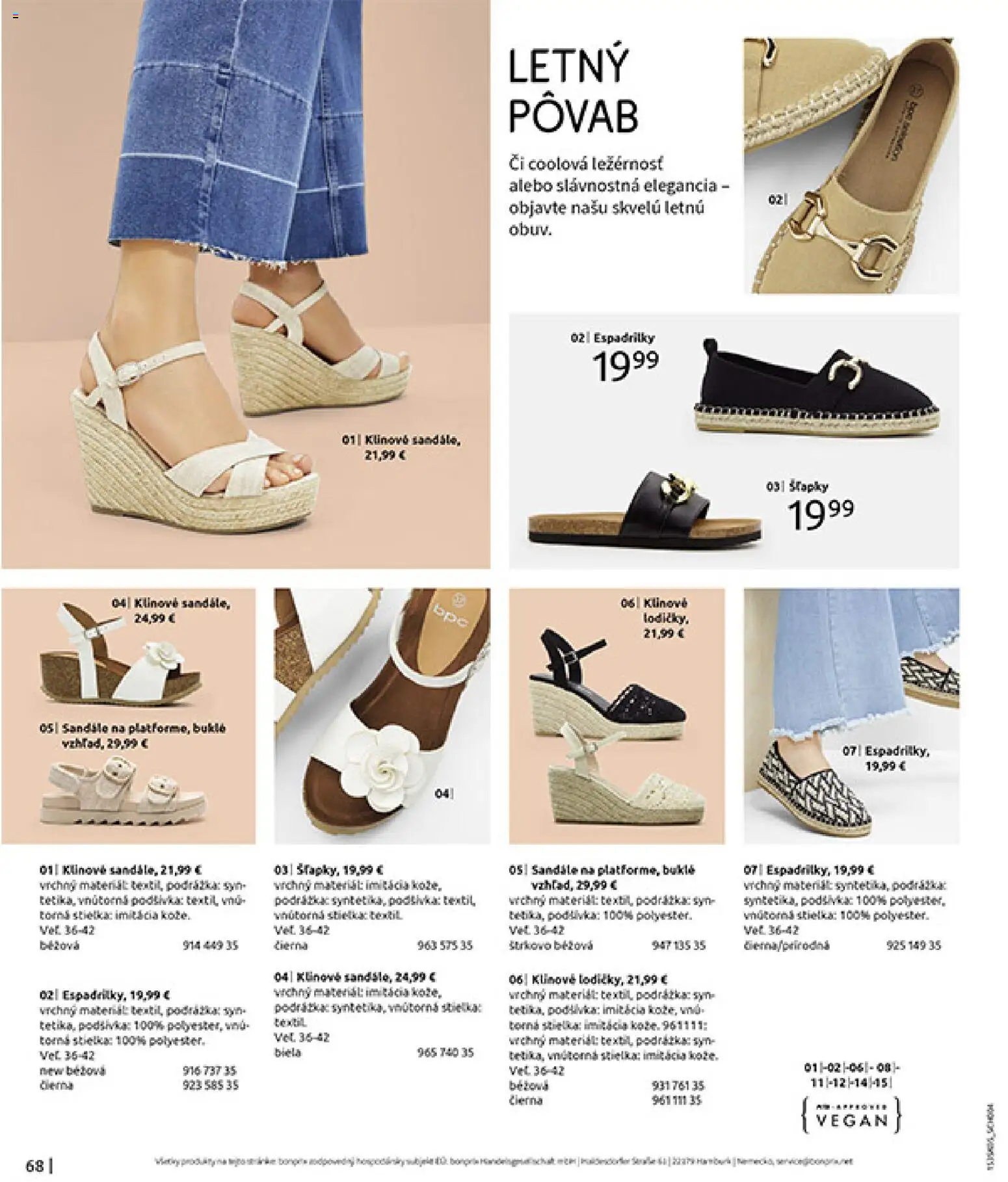 Nové Bonprix akcie – leták je platný od 01.01.2026 | Strana: 70 | Produkty: Espadrilky, Sandále, Šľapky